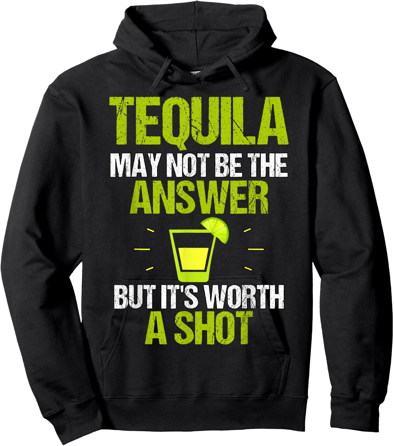 Tequila May Not Be The Answer It's Worth A Shot Gift Hoodie - Hoodie | Black