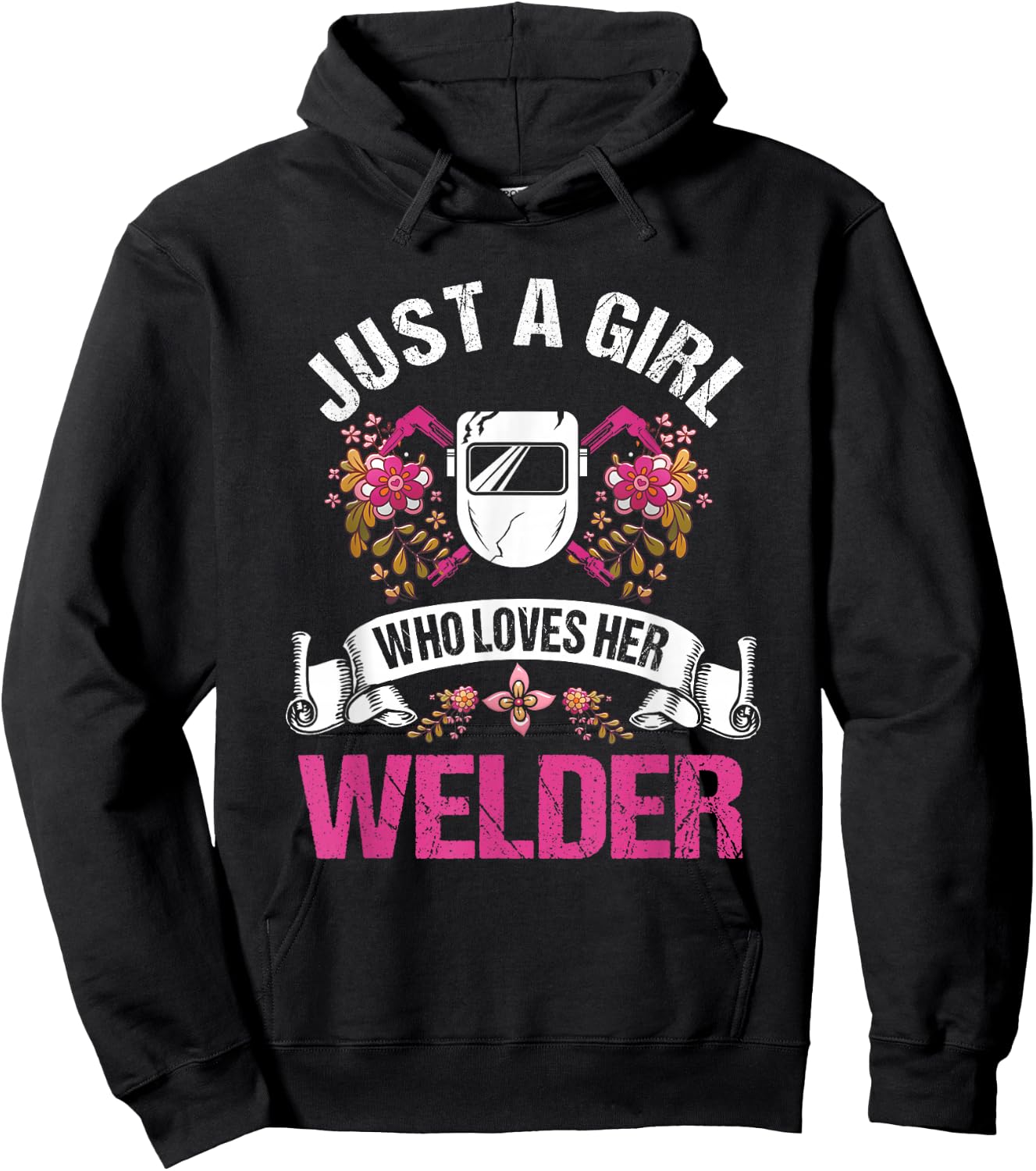 Welder Gifts Wife Girlfriend A Girl Who Loves Her Welder Hoodie - Hoodie | Black