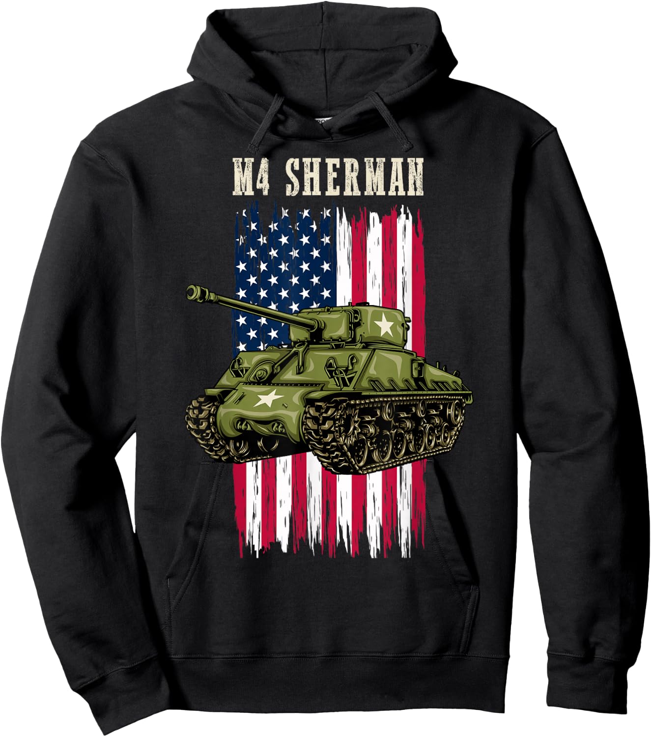 Best WW2 Tank M4 Sherman a WWII Army Tank for Military Boys Hoodie - Hoodie | Black