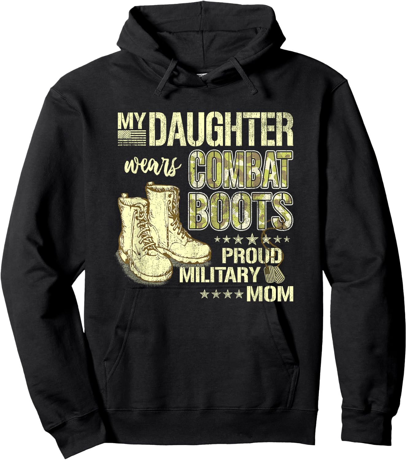 My Daughter Wears Combat Boots - Proud Military Mom Gift Small Hoodie - Hoodie | Black