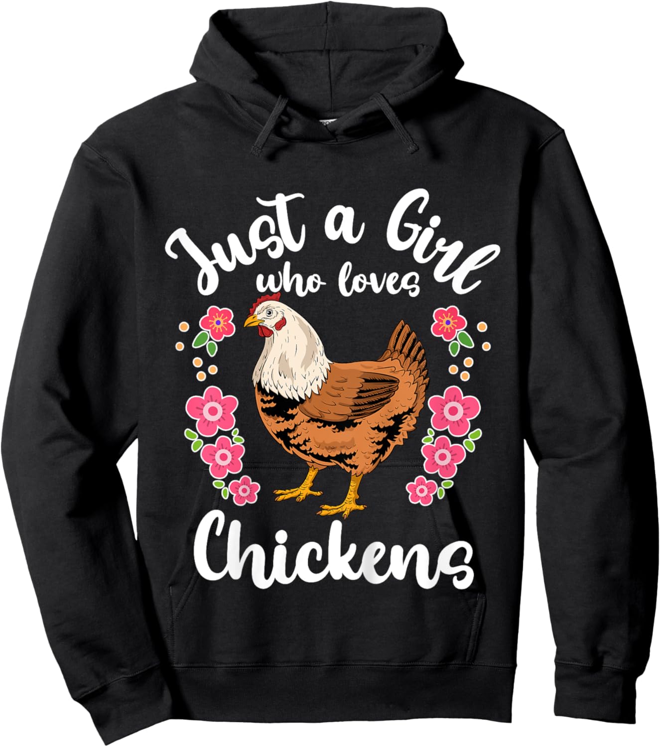 Chicken Just a Girl Who Loves Chickens Hoodie - Hoodie | Black