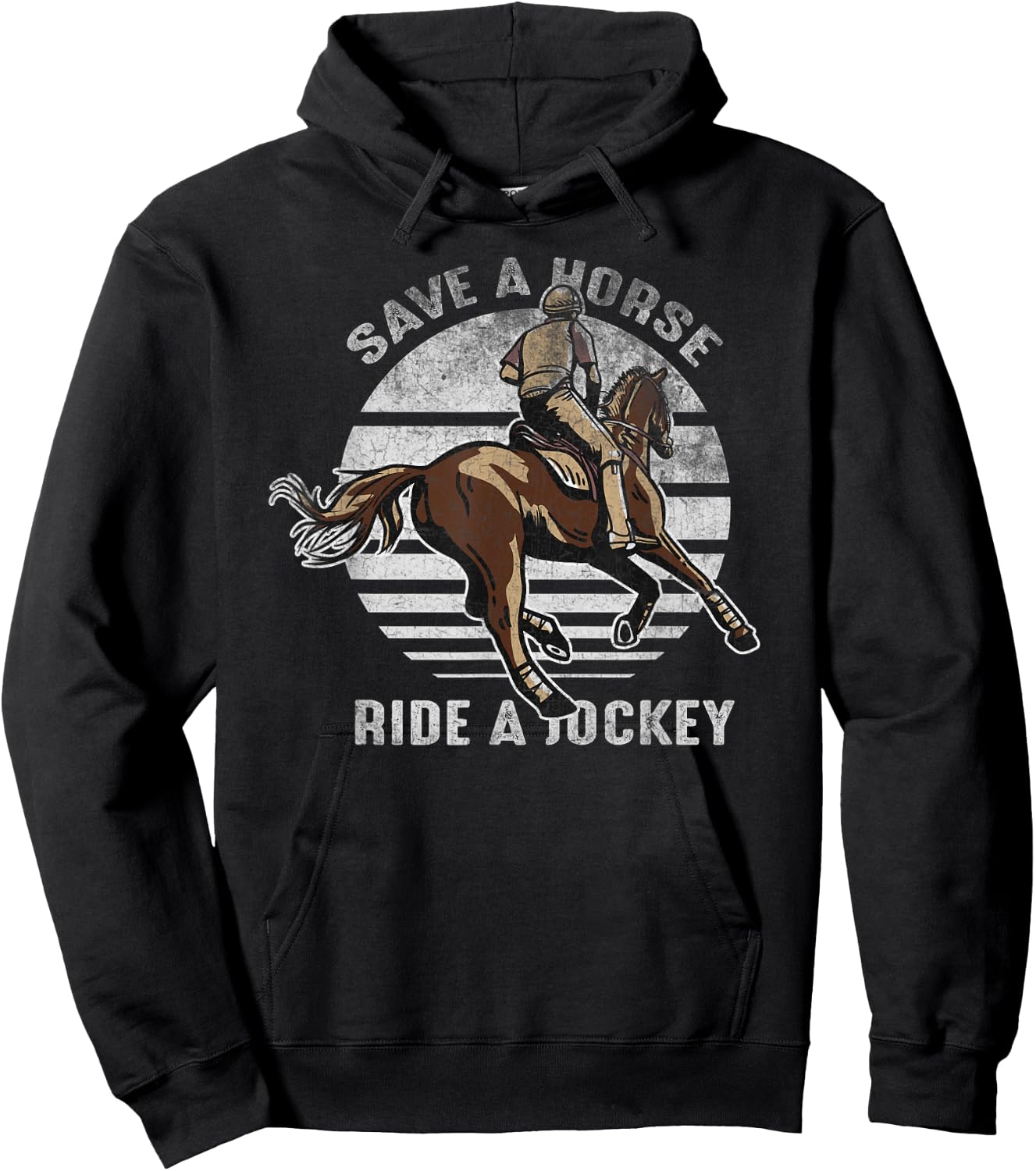 Funny Horse Jockey Shirts Save A Horse Ride A Jockey Hoodie - Hoodie | Black