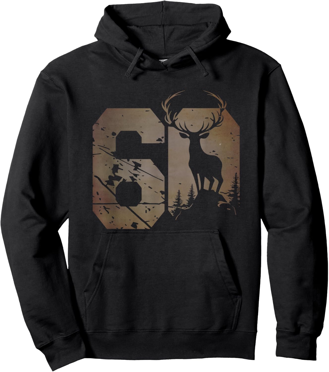 Deer motif for hunter 60th birthday or anniversary Hoodie - Hoodie | Black