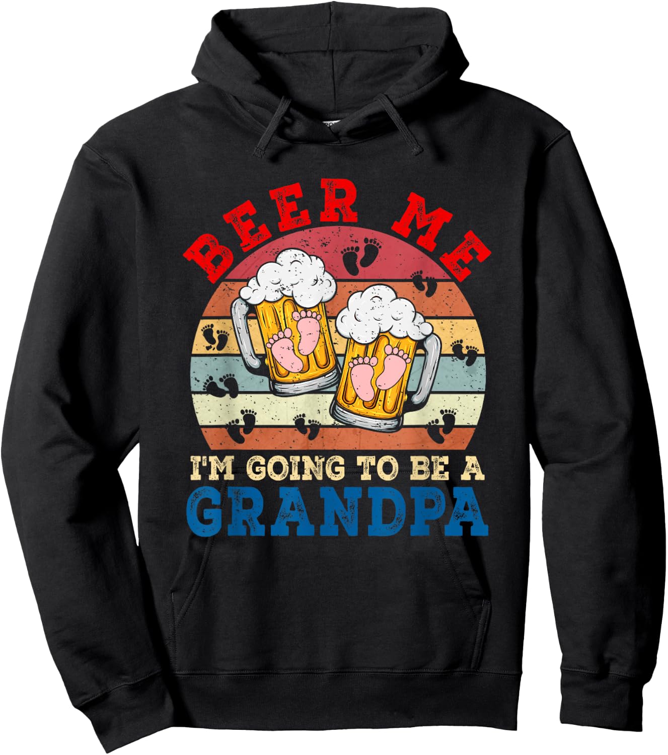 Beer Me I'm Going To Be A Grandpa Funny Pregnancy Beer Lover Hoodie - Hoodie | Black