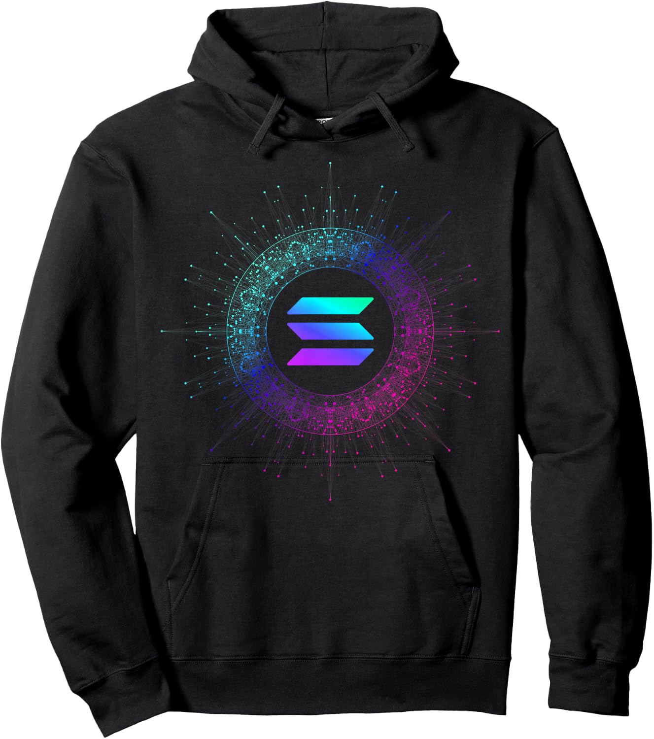 Abstract Solana SOL Logo Blockchain Coin | Colorful Solana Hoodie - Hoodie | Black