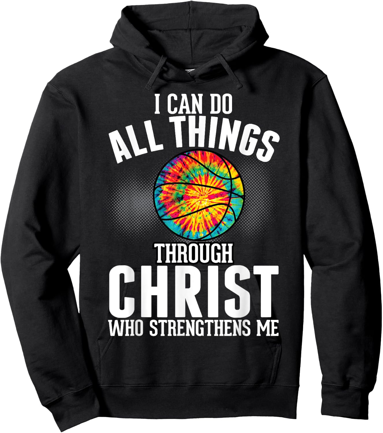 Christian Basketball Fun Men Boys Kids Religious Bible Verse Hoodie - Hoodie | Black