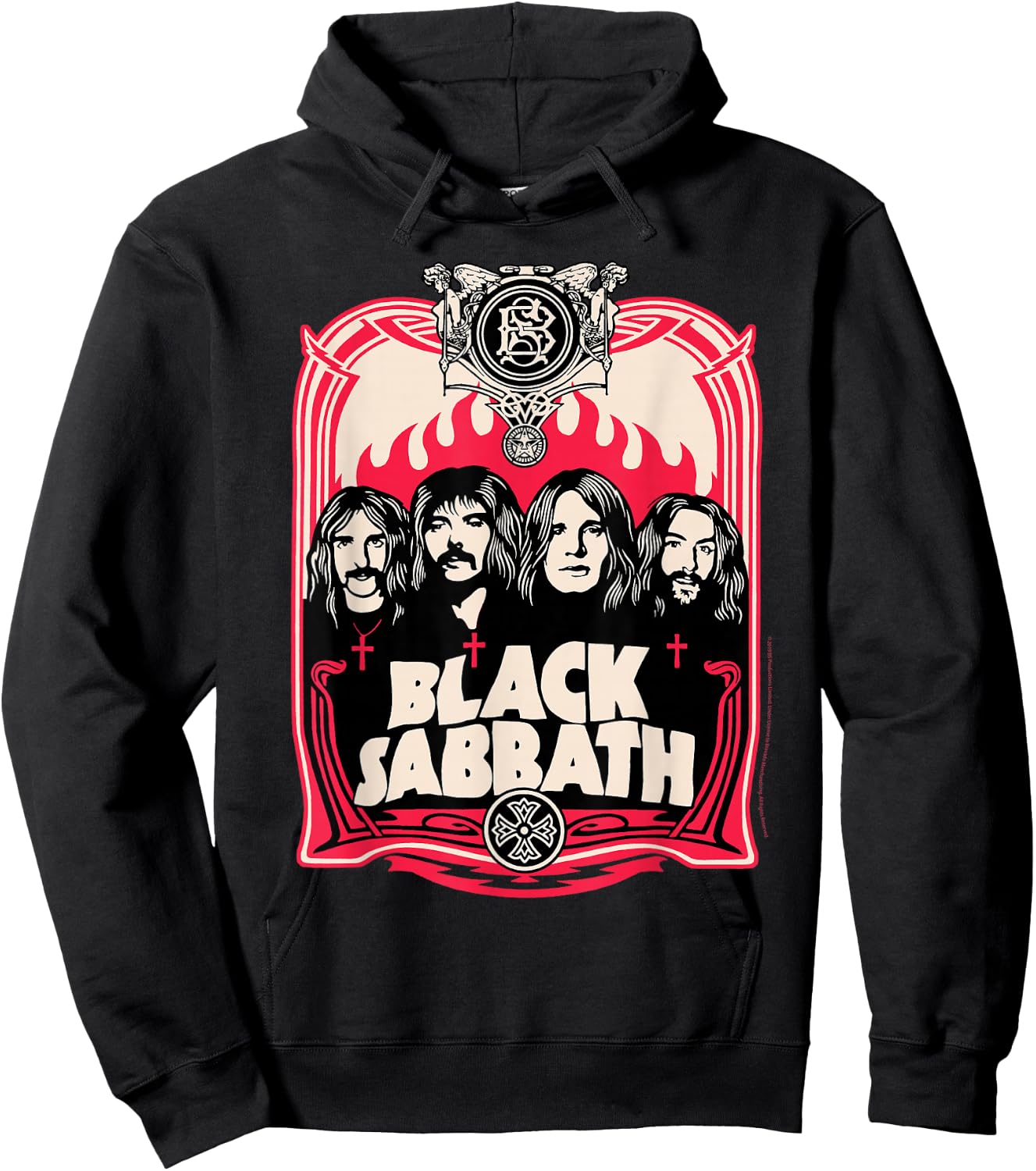 Black Sabbath Official Red Flames Hoodie - Hoodie | Black