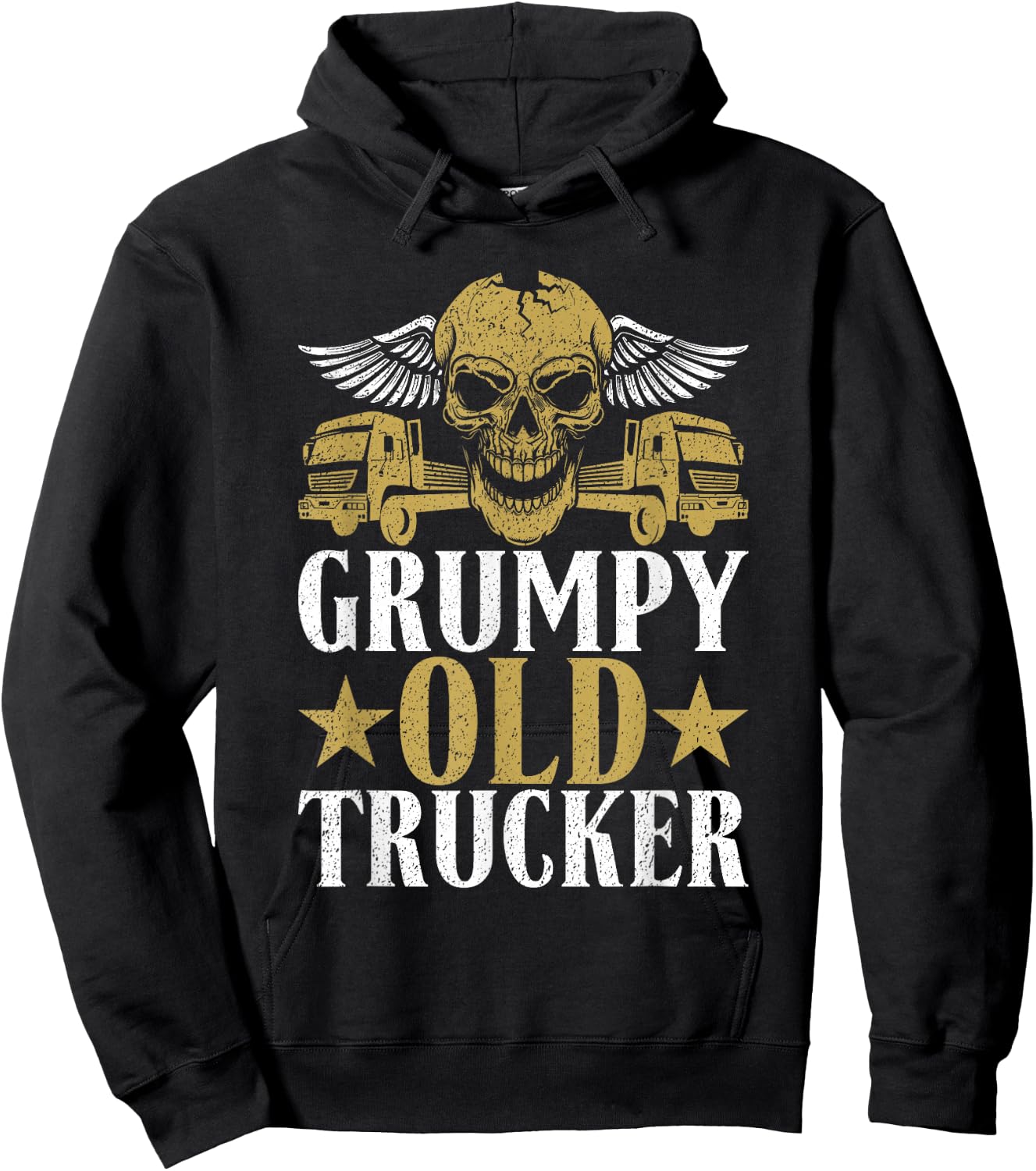 Grumpy old Trucker Truck Driver Hoodie - Hoodie | Black
