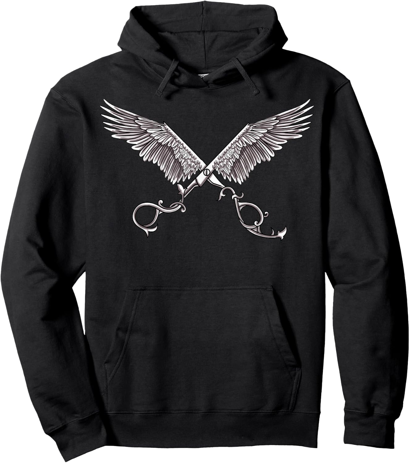 Hairdressing Scissors with Wings Tattoo Art Hairdresser Hoodie - Hoodie | Black