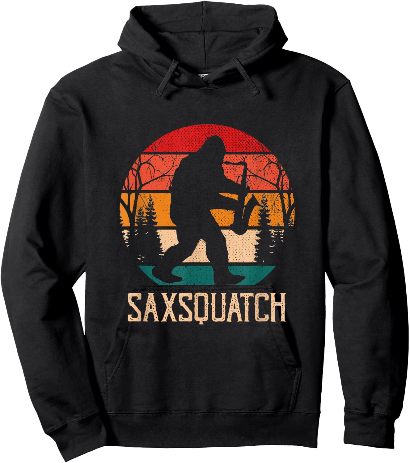 Saxsquatch Musical, Instrument, Music Saxophone Hoodie - Hoodie | Black