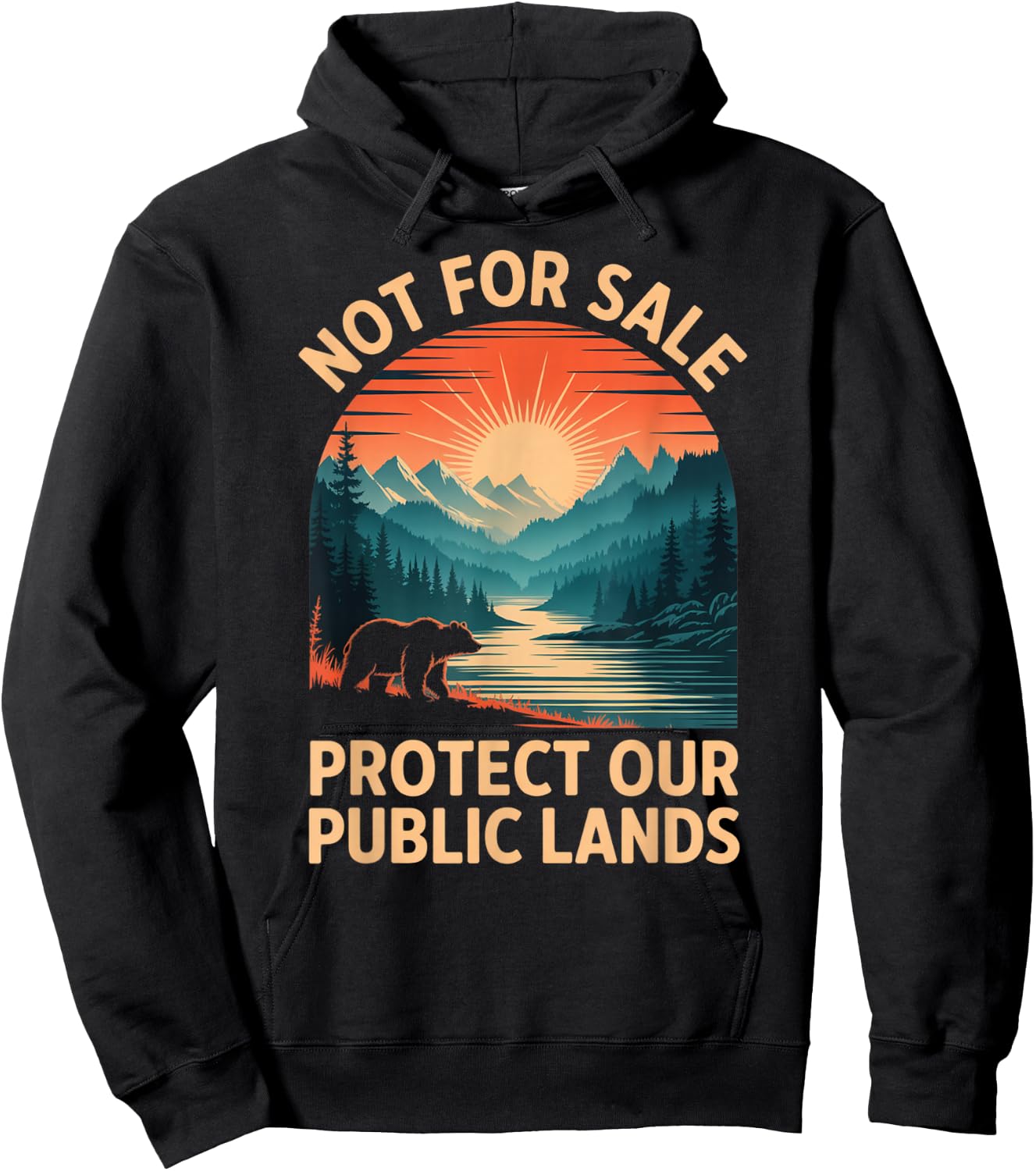 Not for Sale Protect Our Public Lands Wilderness Hoodie - Hoodie | Black