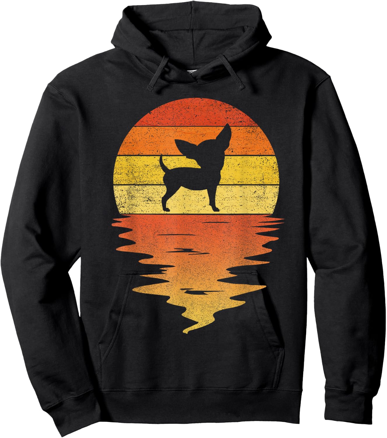 Chihuahua shirt 70s vintage retro sunset Chihuahua Hoodie - Hoodie | Black