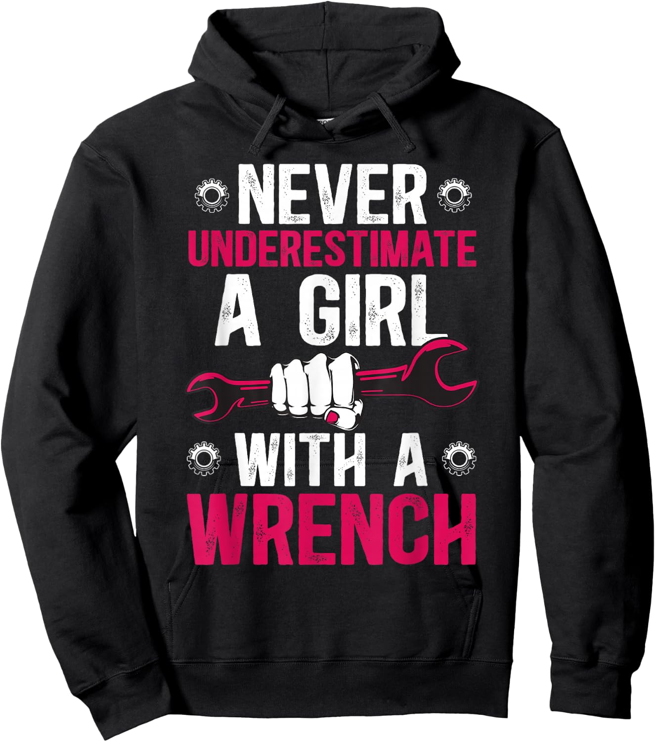Girl with A Wrench Female Mechanic Women Mechanics Girl Hoodie - Hoodie | Black