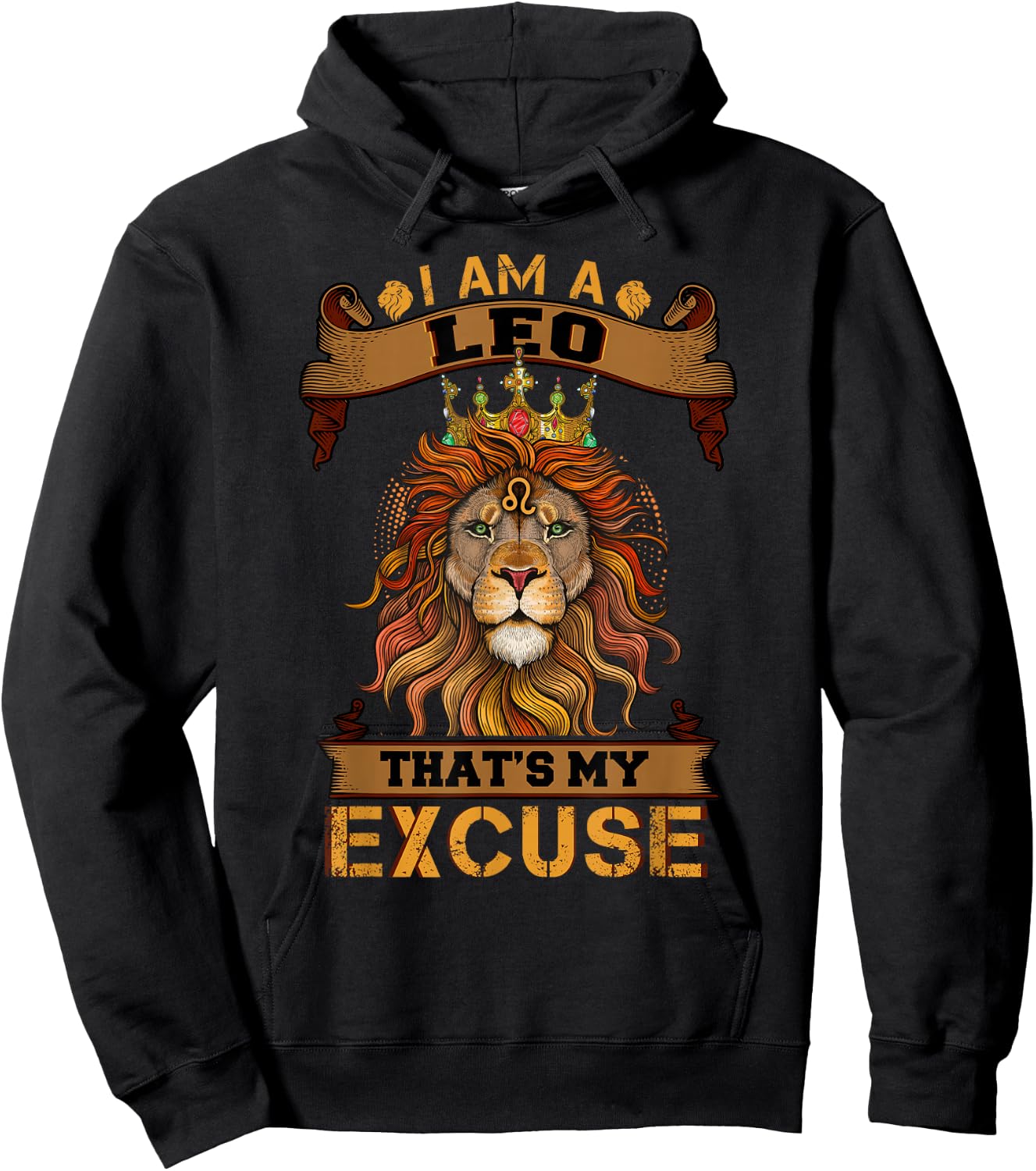Lion graphic art July August Birthday Gifts Leo Zodiac sign Hoodie - Hoodie | Black