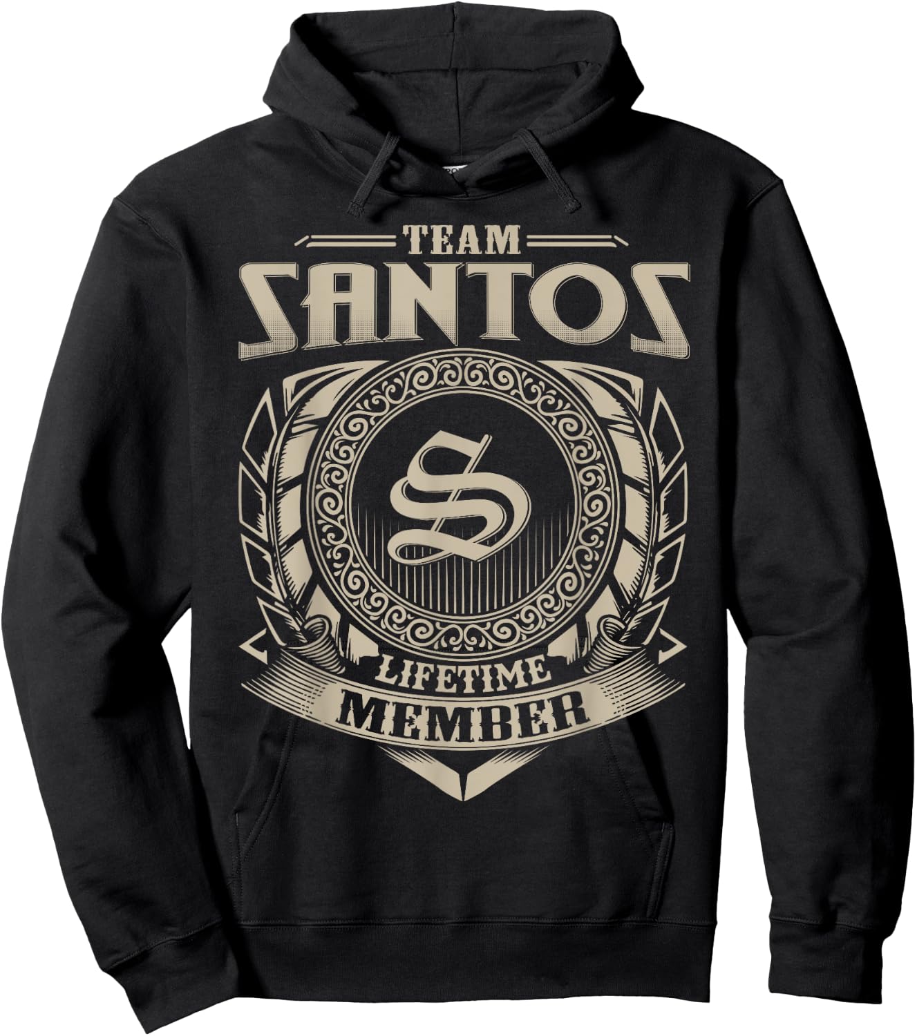 Team SANTOS Lifetime Member Vintage SANTOS Family Hoodie - Hoodie | Black