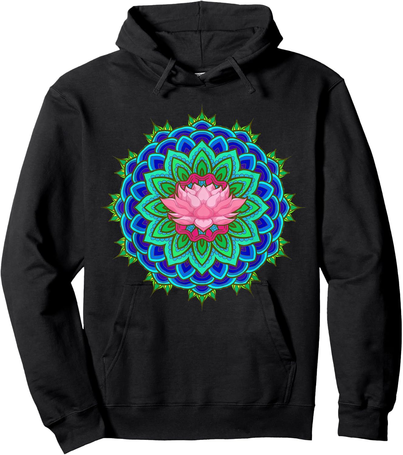 Fractal Geometry Spiritual Yoga Art Flower Lotus Mandala Hoodie - Hoodie | Black