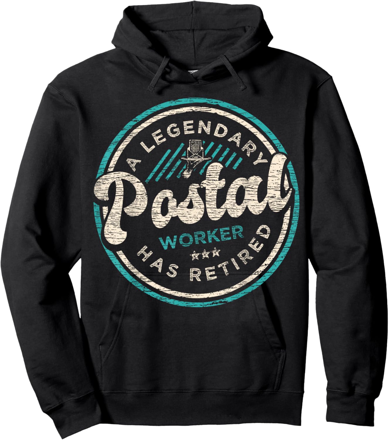 A Legendary Postal Worker Has Retired Retirement Stamps Top Hoodie - Hoodie | Black