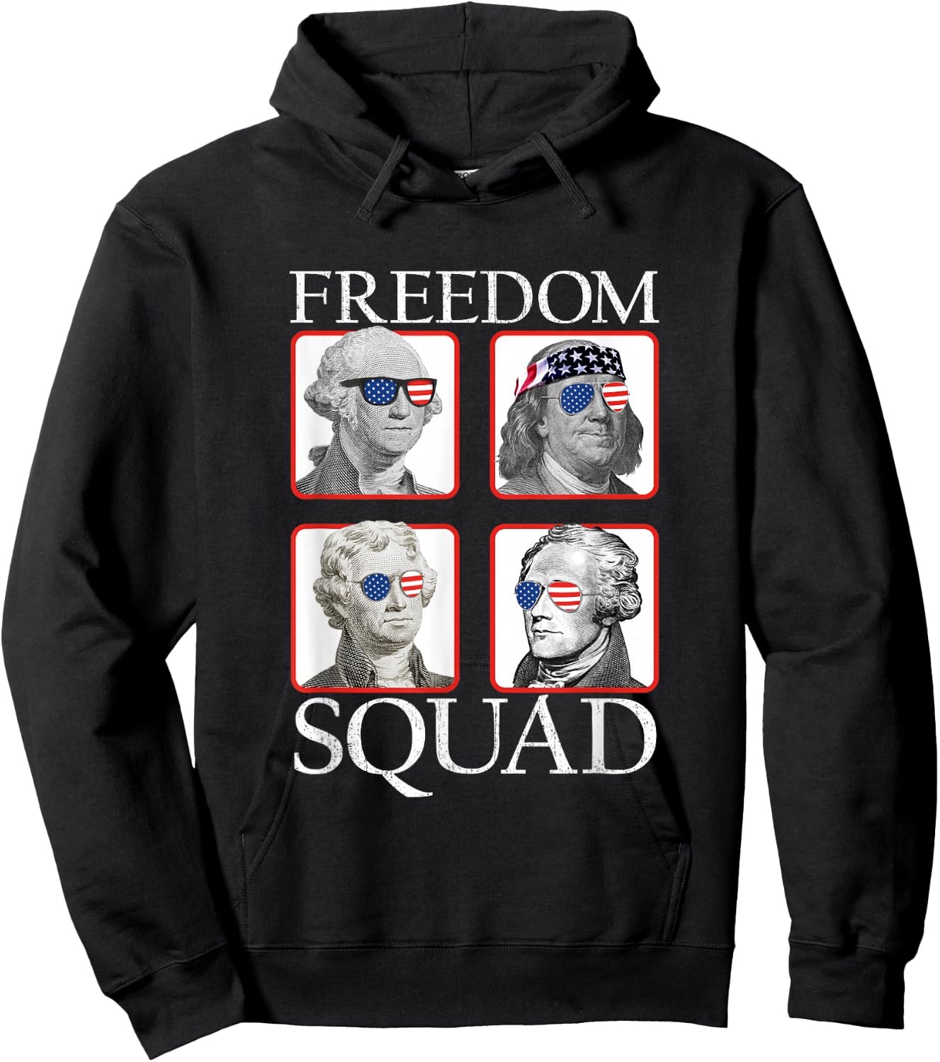Freedom Squad Founding Fathers Revolution American Patriotic Hoodie - Hoodie | Black