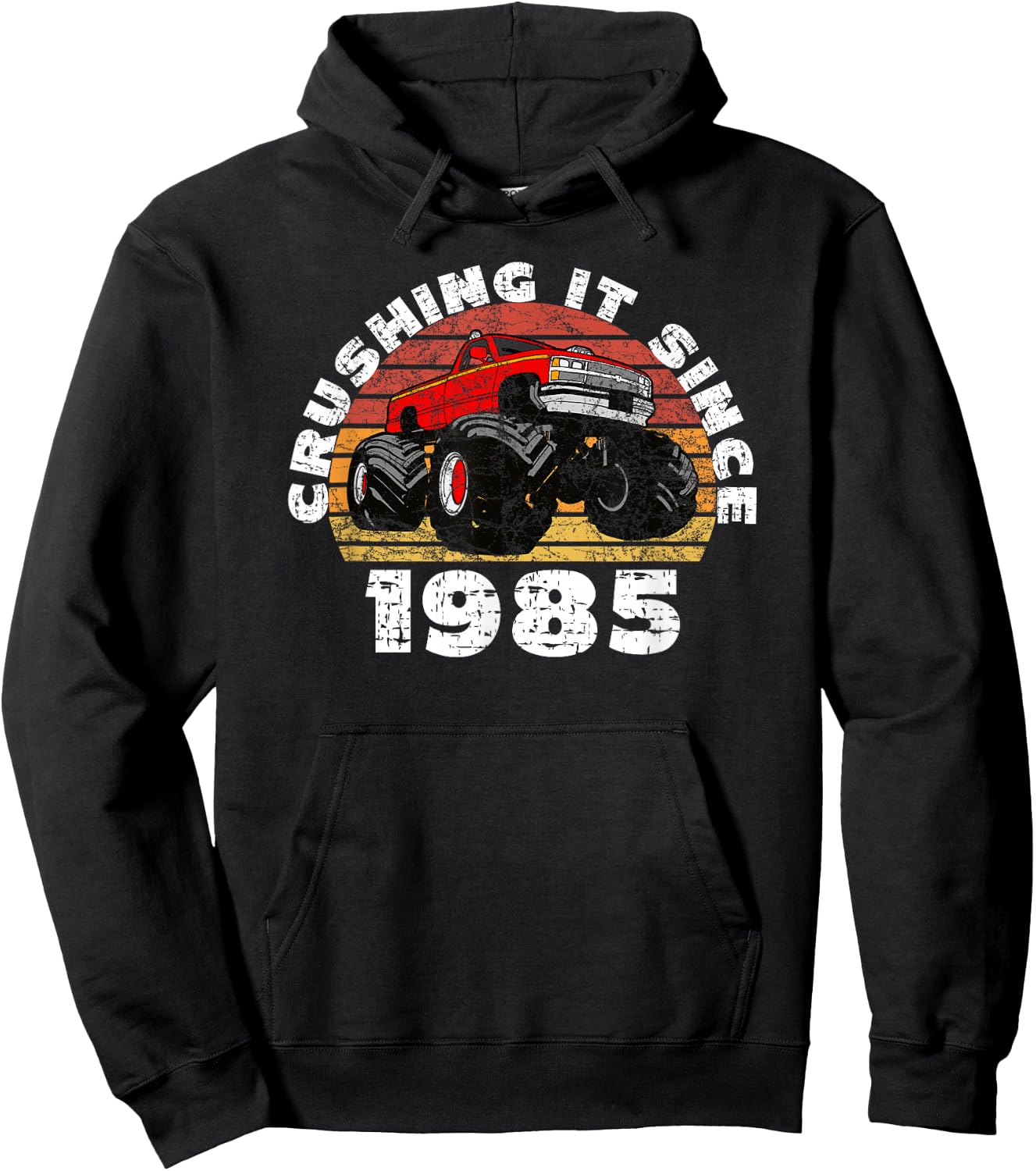 Monster Truck Driver Crushing It Since 1985 Anniversary Hoodie - Hoodie | Black