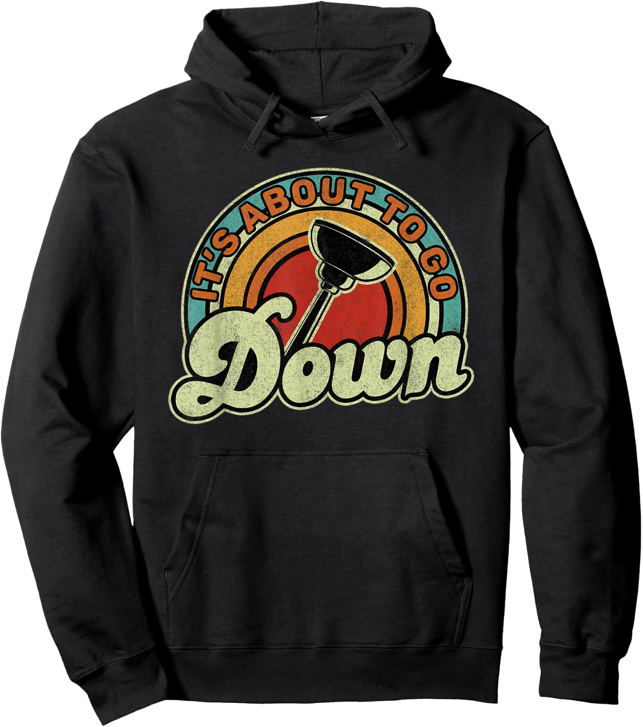Funny Plumber Plumbing Men's Black Small Modern Retro Toilet Plunger Hoodie - Hoodie | Black