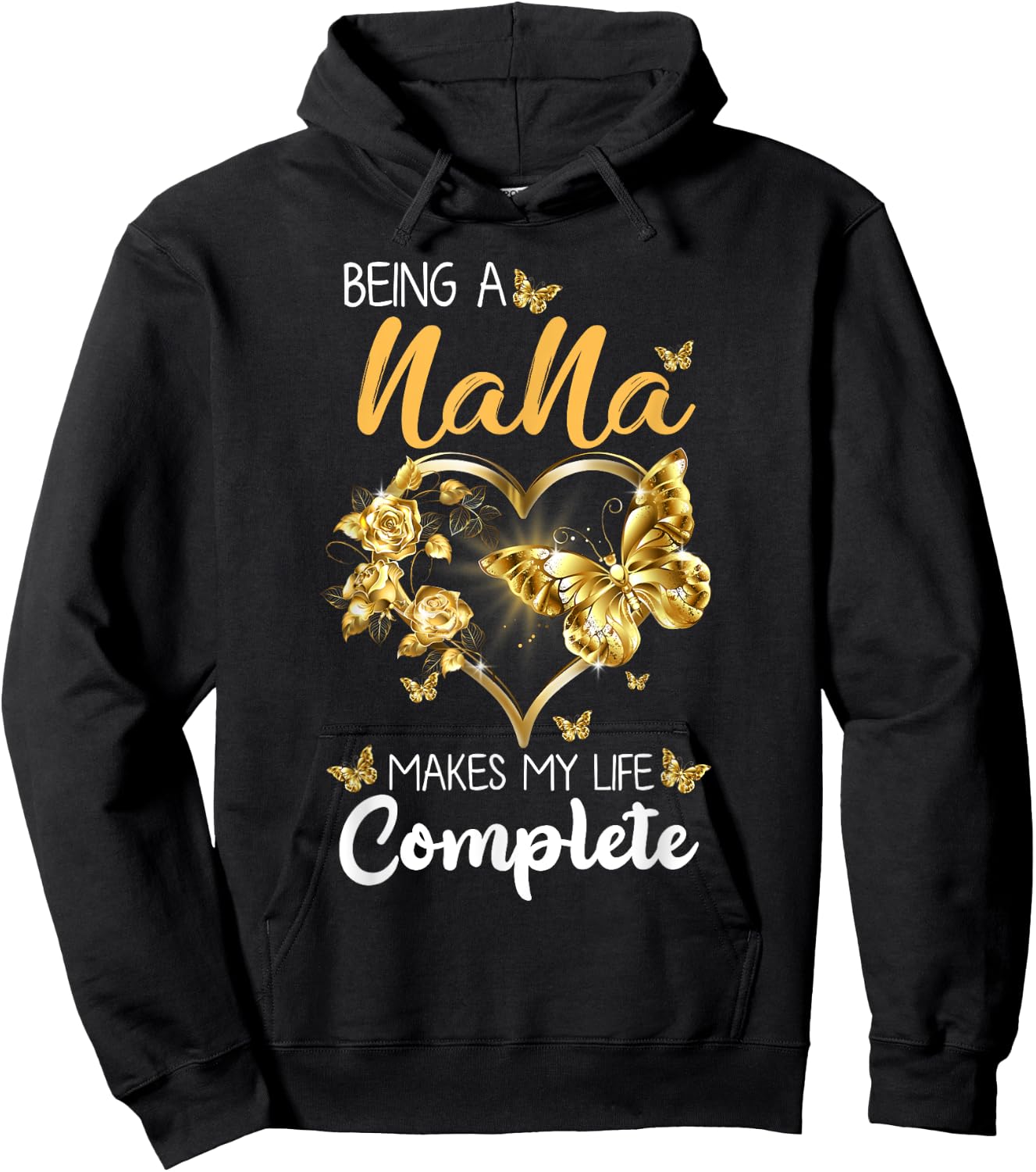 Being A Nana Makes My Life Complete Announcement Grandparent Hoodie - Hoodie | Black