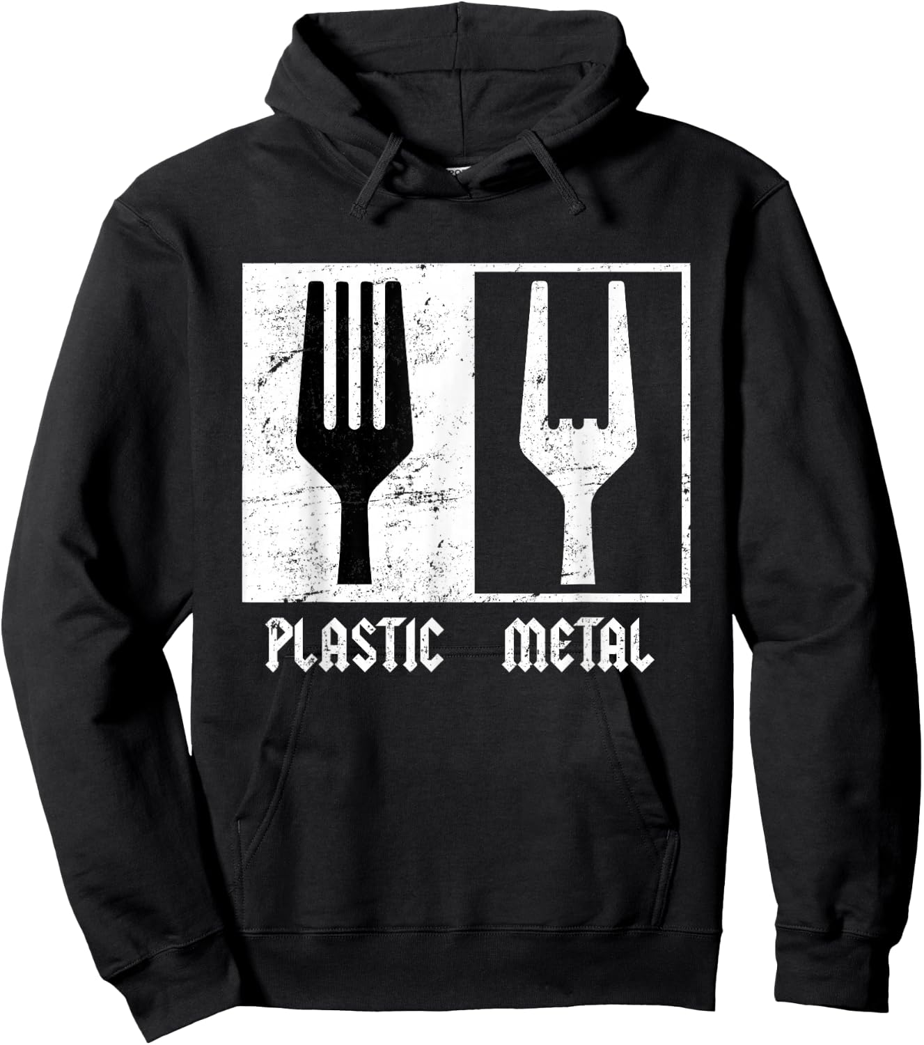 Heavy Metal Plastic Fork Plastic Fork Funny Rock Music Hoodie - Hoodie | Black