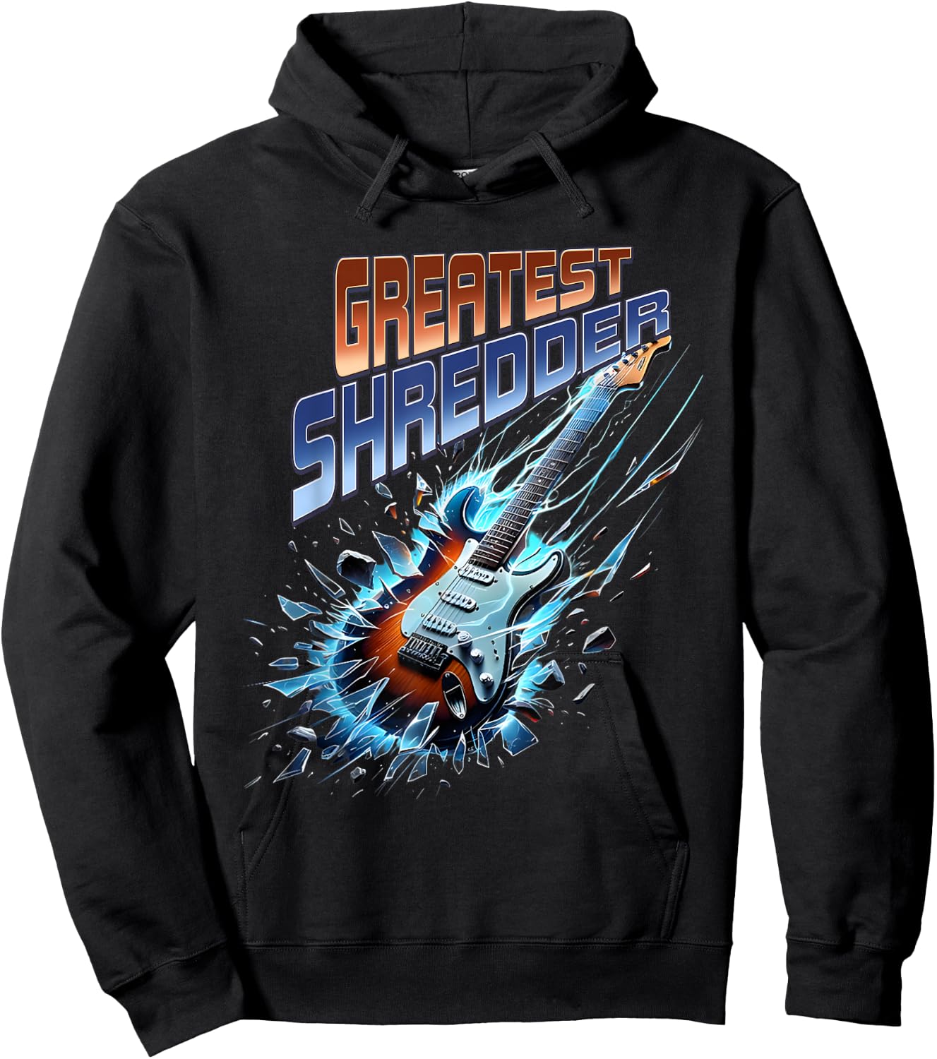 Greatest Shredder Guitar Funny Colorful Guitar Lovers Hoodie - Hoodie | Black