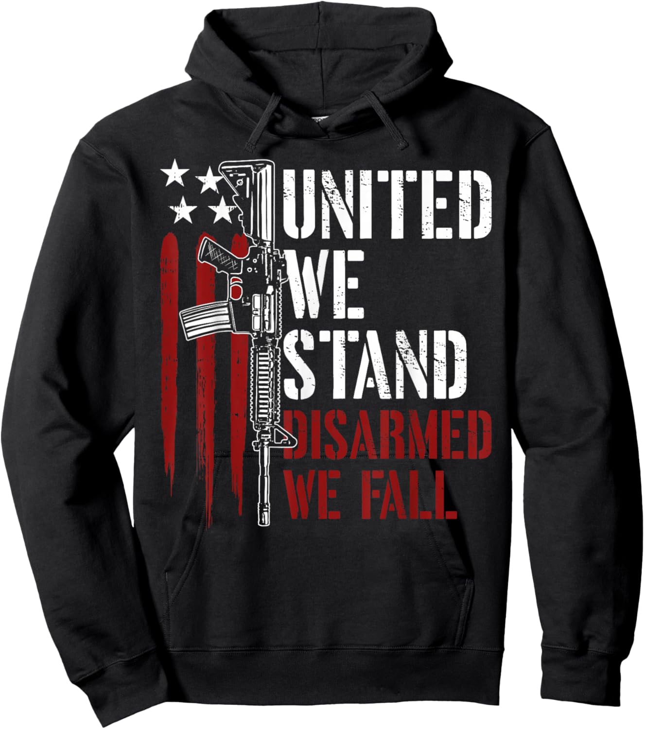 United We Stand Disarmed We Fall Gun Rights American Flag Women Men Hoodie - Hoodie | Black