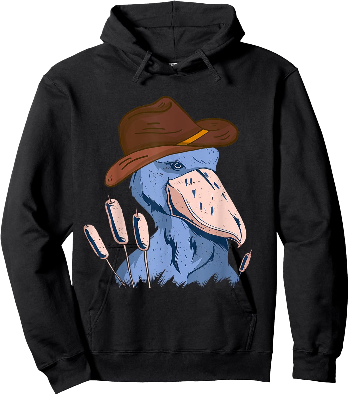 Shoebill Bird African Stork Bird Lover Cowboy Hat Shoebill Hoodie - Hoodie | Black