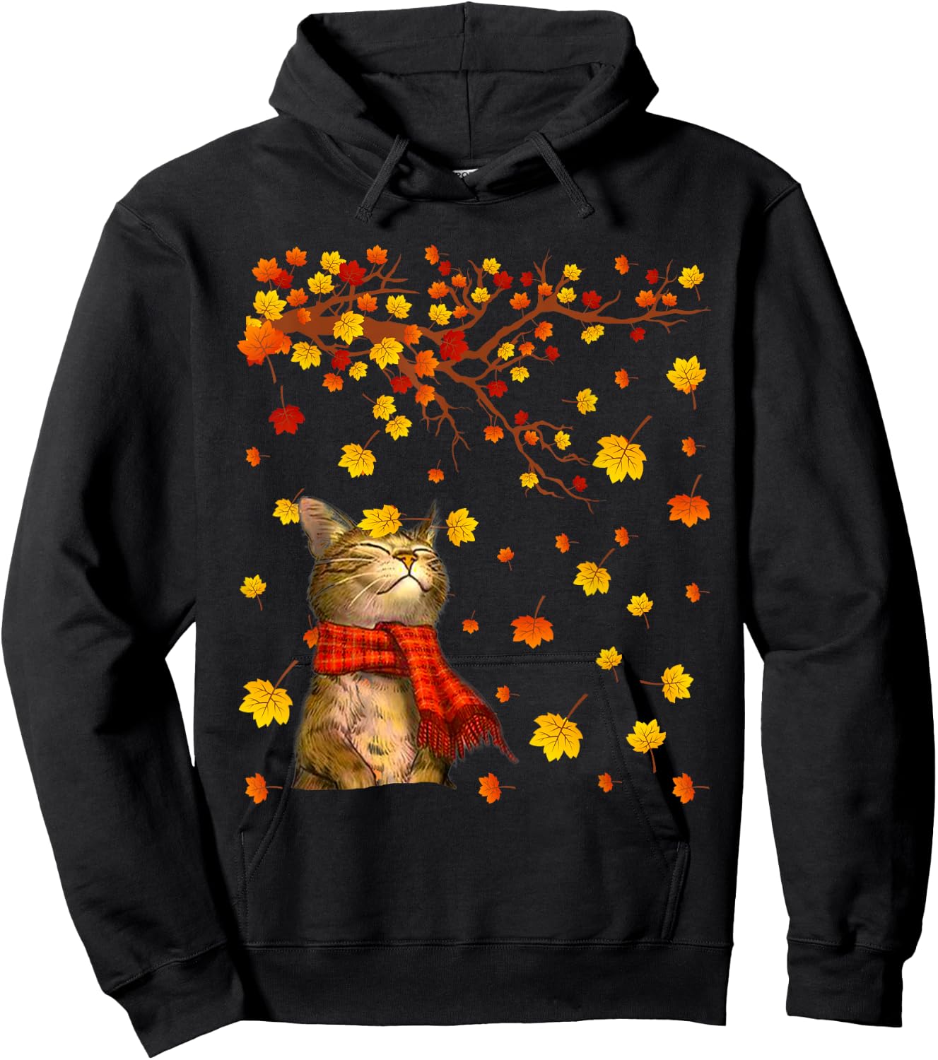 Cute Cat Kitty Kitten Paw Lover Autumn Fall Season present Hoodie - Hoodie | Black