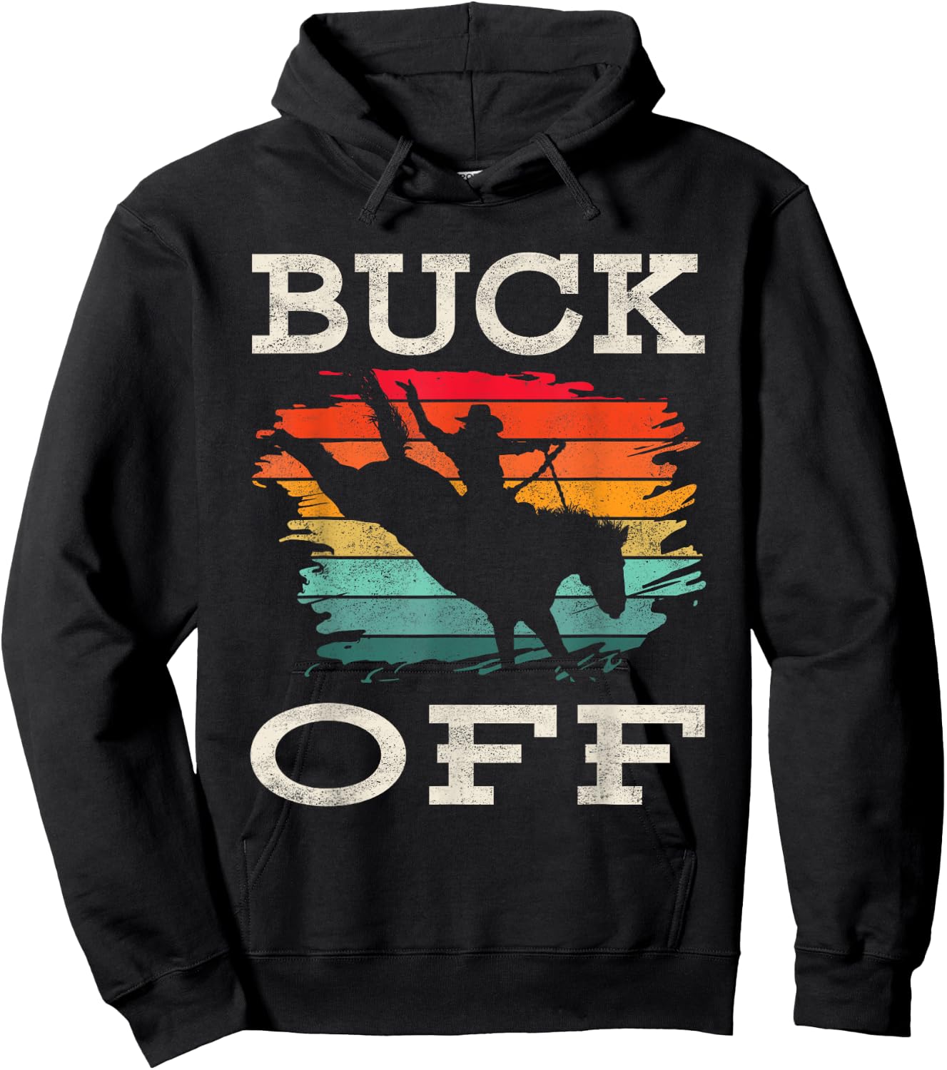 Western Country Rodeo Buck Off Horse Riding Hoodie - Hoodie | Black