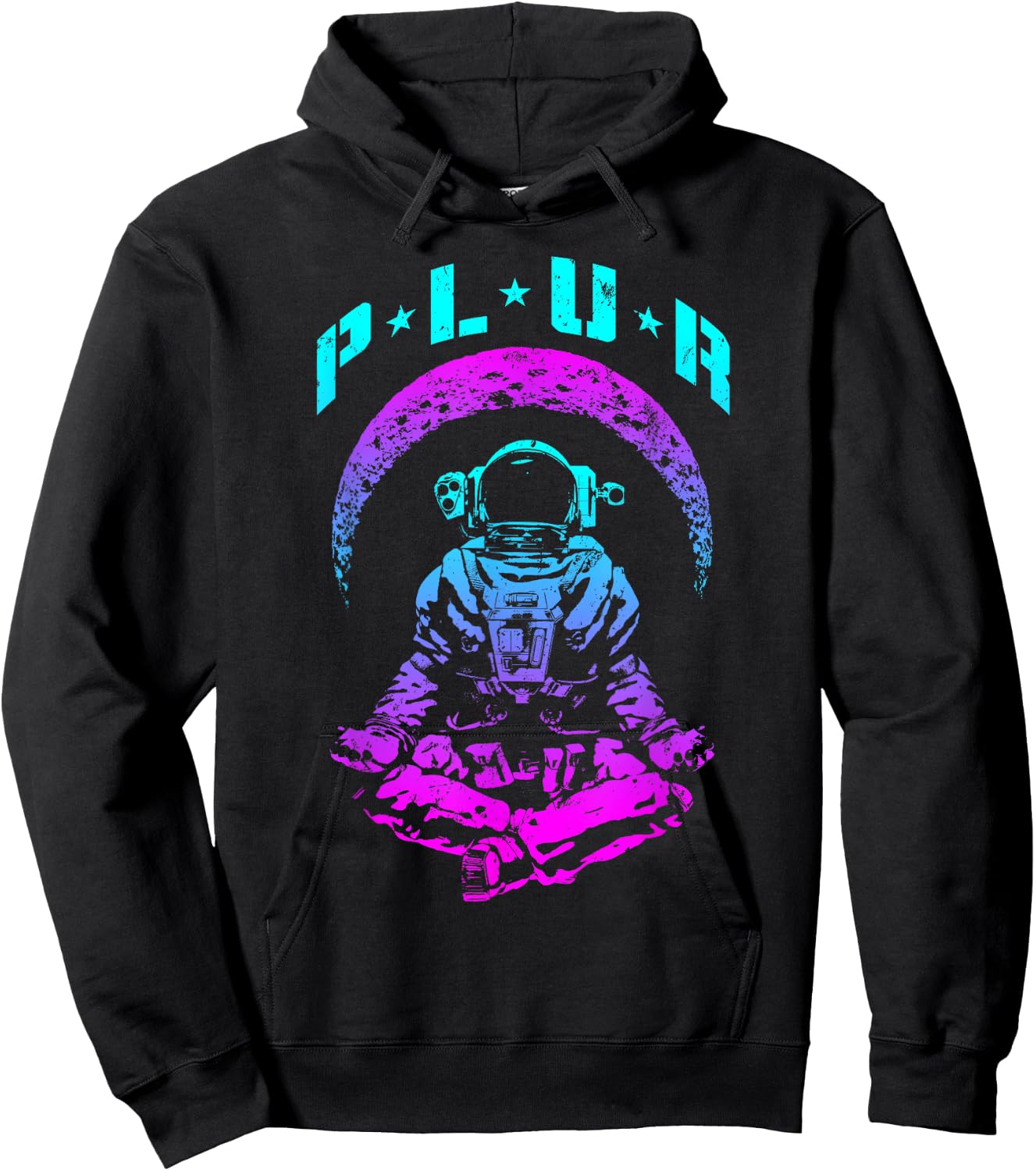 PLUR Peace Love Unity Respect Techno Rave EDM Astronaut Hoodie - Hoodie | Black