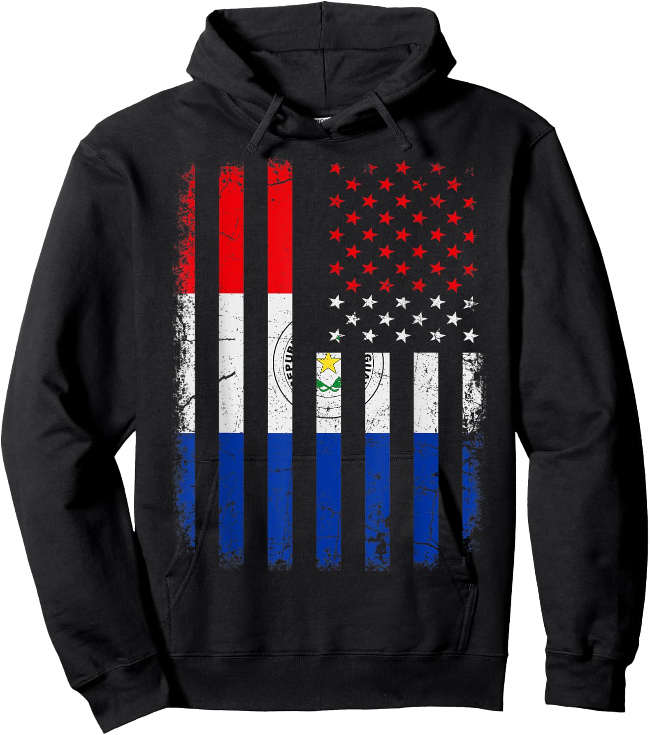 Paraguayan American Flag Paraguayan Roots Paraguay America Women Kids Men Hoodie - Hoodie | Black