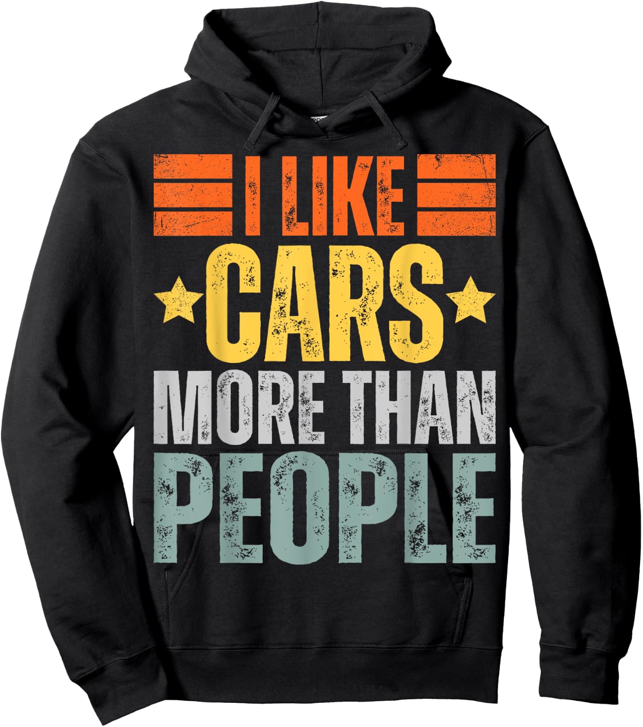 I Like Cars More Than People Hoodie - Hoodie | Black