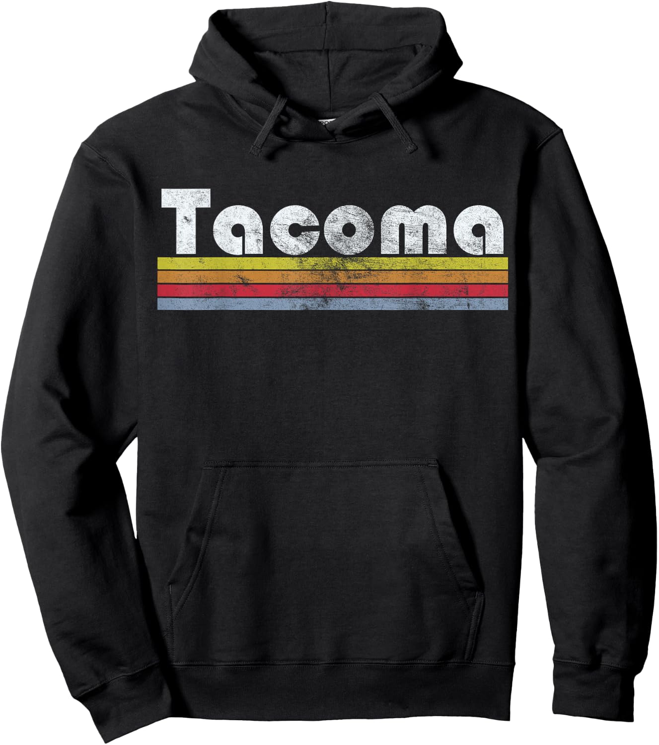 Tacoma WA Retro Vintage Pride City 70s 80s Men Women Gift Hoodie - Hoodie | Black