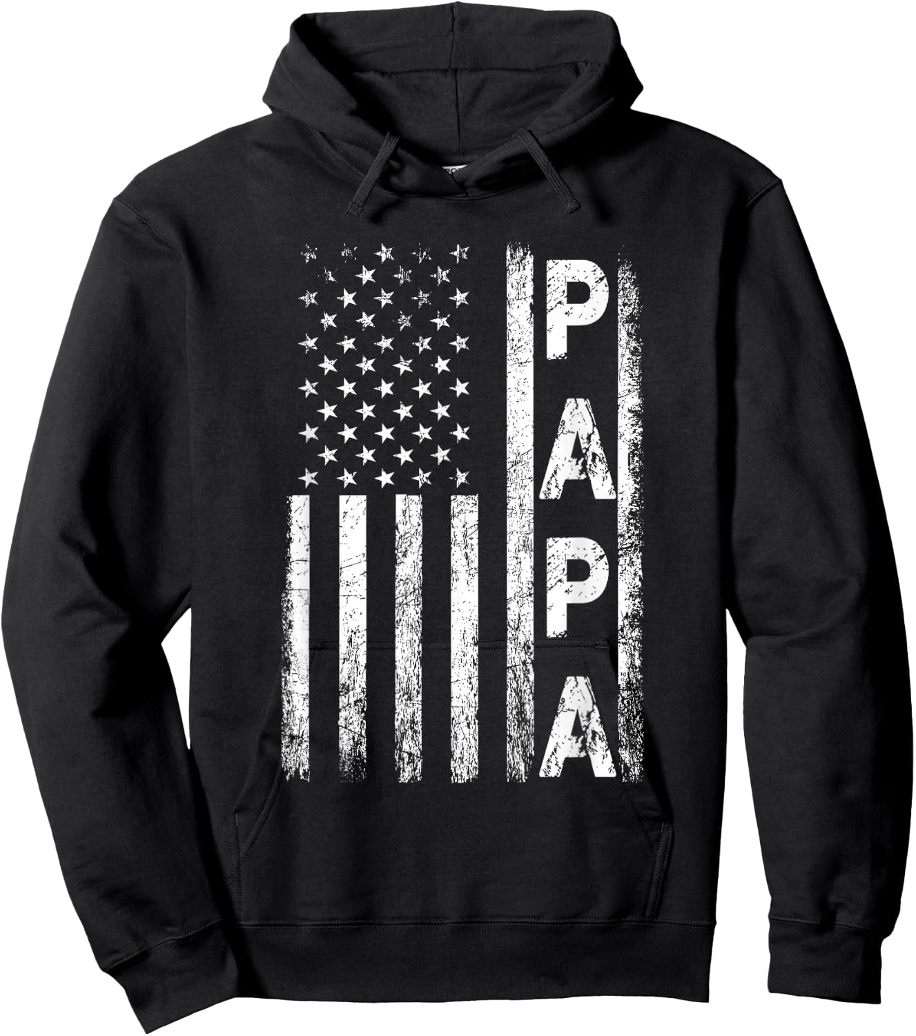 Papa Vintage American Flag Father's Day 4th of July Grandpa Hoodie - Hoodie | Black