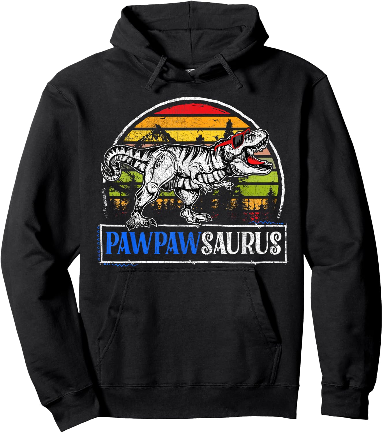 T Rex Dinosaur Pawpaw Saurus Pawpawsaurus Funny Fathers Day Hoodie - Hoodie | Black