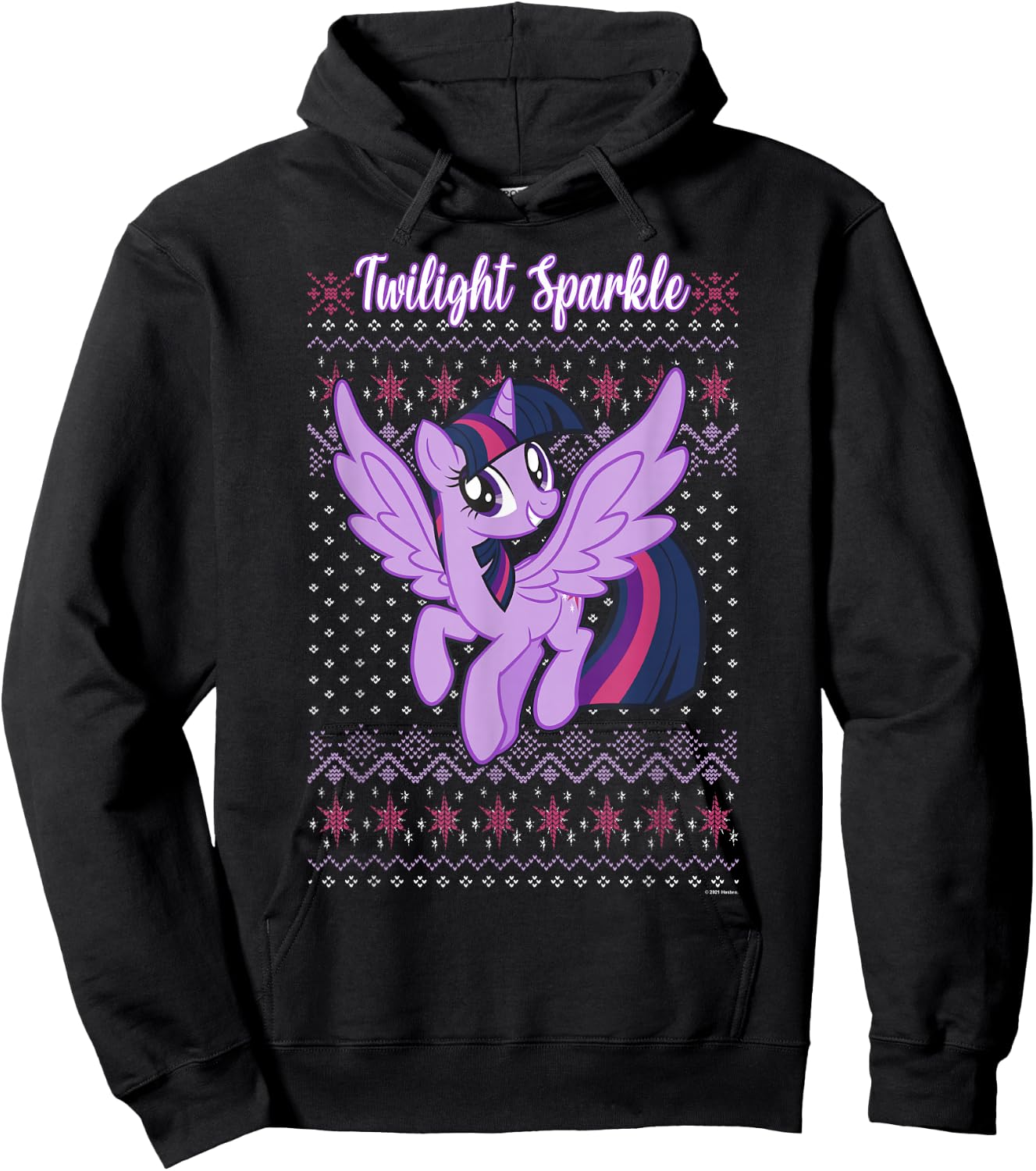 My Little Pony Christmas Twilight Sparkle Ugly Sweater Hoodie - Hoodie | Black