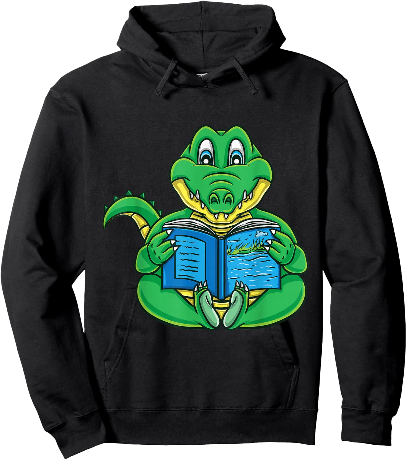 Crocodile Reading Book Librarian Hoodie - Hoodie | Black
