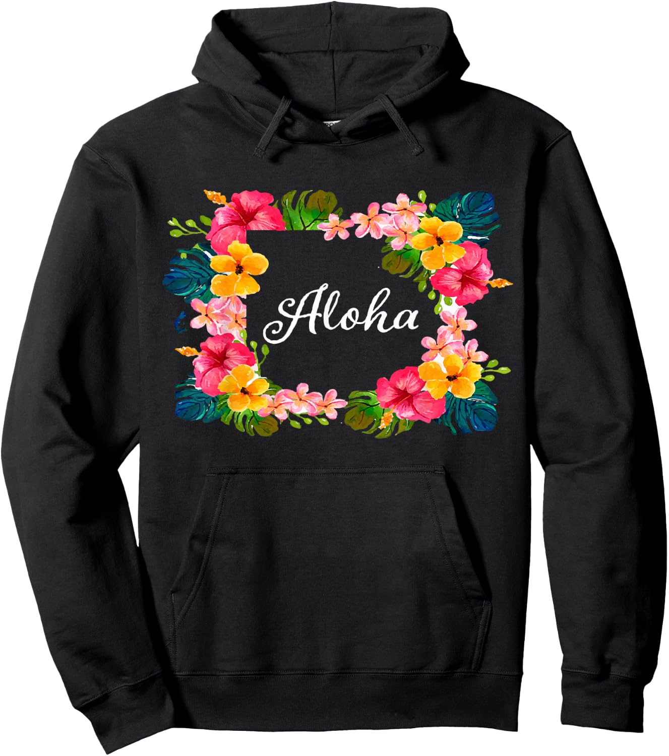 Aloha Flowers Hawaiian T Shirt Hawaii Beach Luau Party Gifts Hoodie - Hoodie | Black