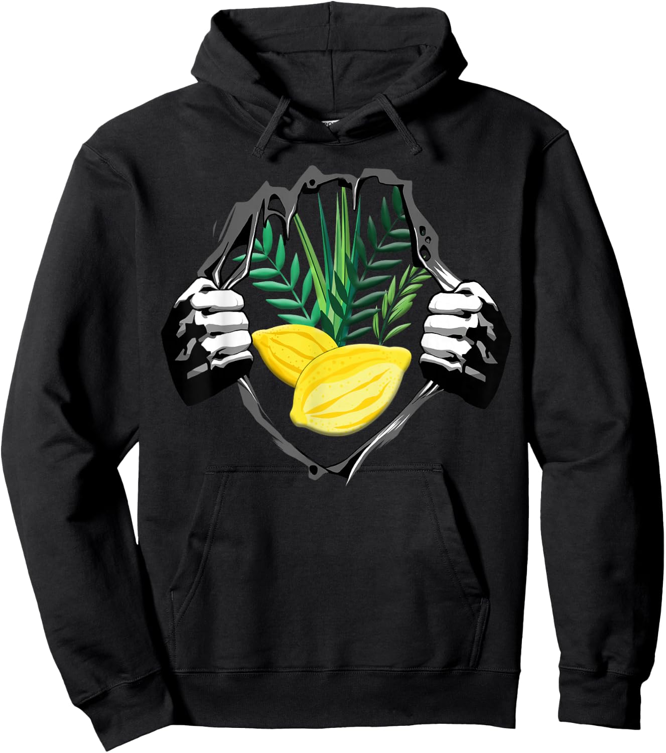 Super Sukkot Lulav and Etrog Funny Holiday Jewish Hebrew Hoodie - Hoodie | Black