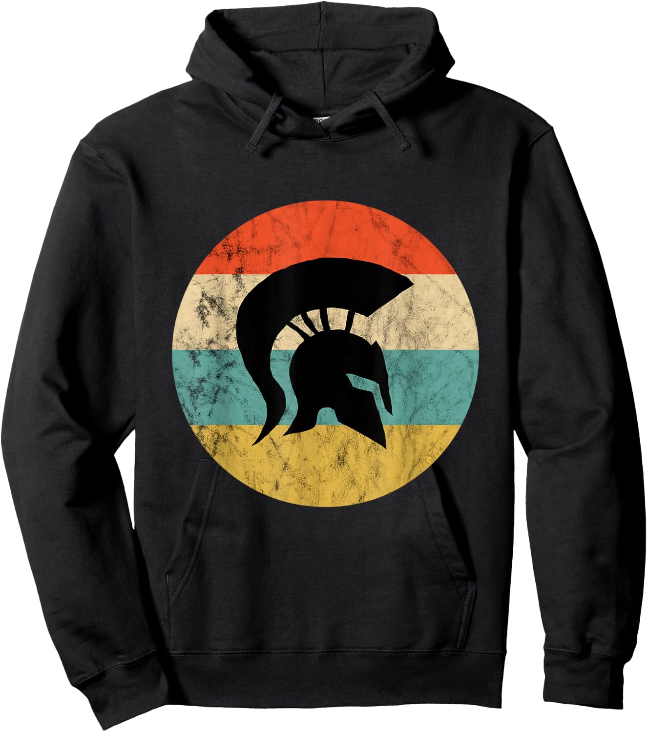 Sparta Soldier Retro Vintage Sunset Spartan Gladiator Helmet Hoodie - Hoodie | Black