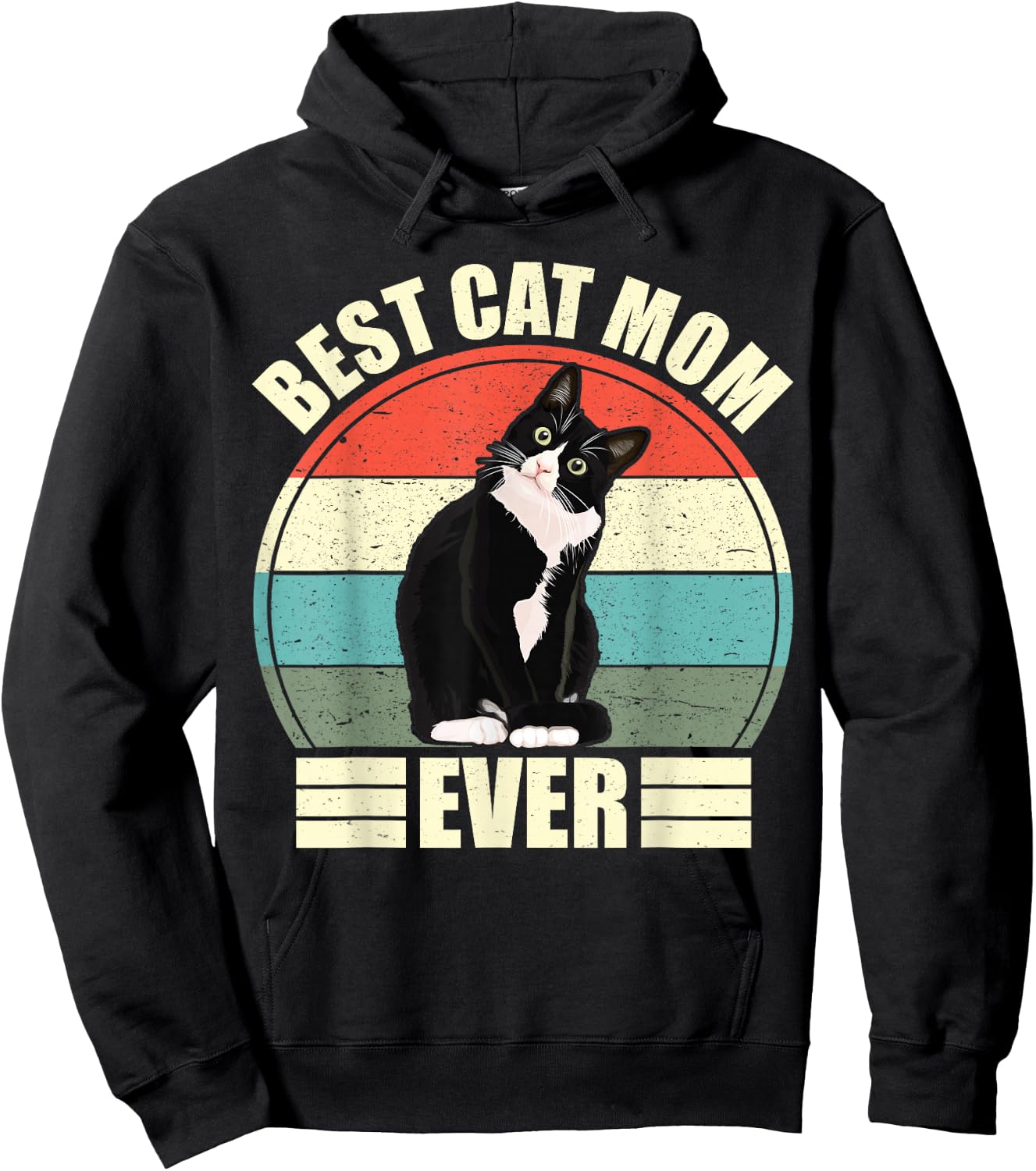 Best Cat Mom Ever Shirt, Funny Mother's Day Cat Shirt Hoodie - Hoodie | Black