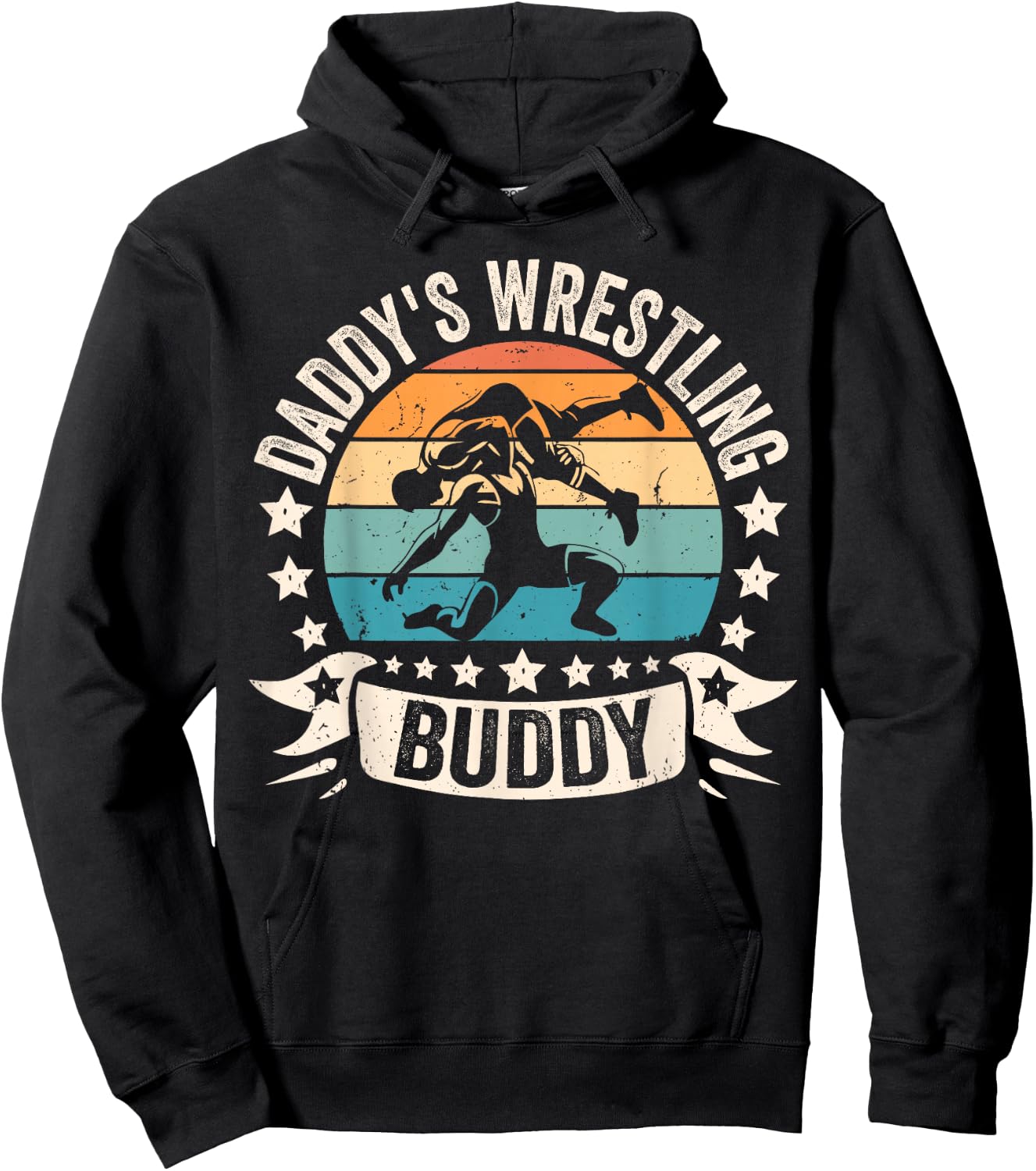 Daddy's Wrestling Buddy Wrestler Dad Kids father's day Boys Hoodie - Hoodie | Black