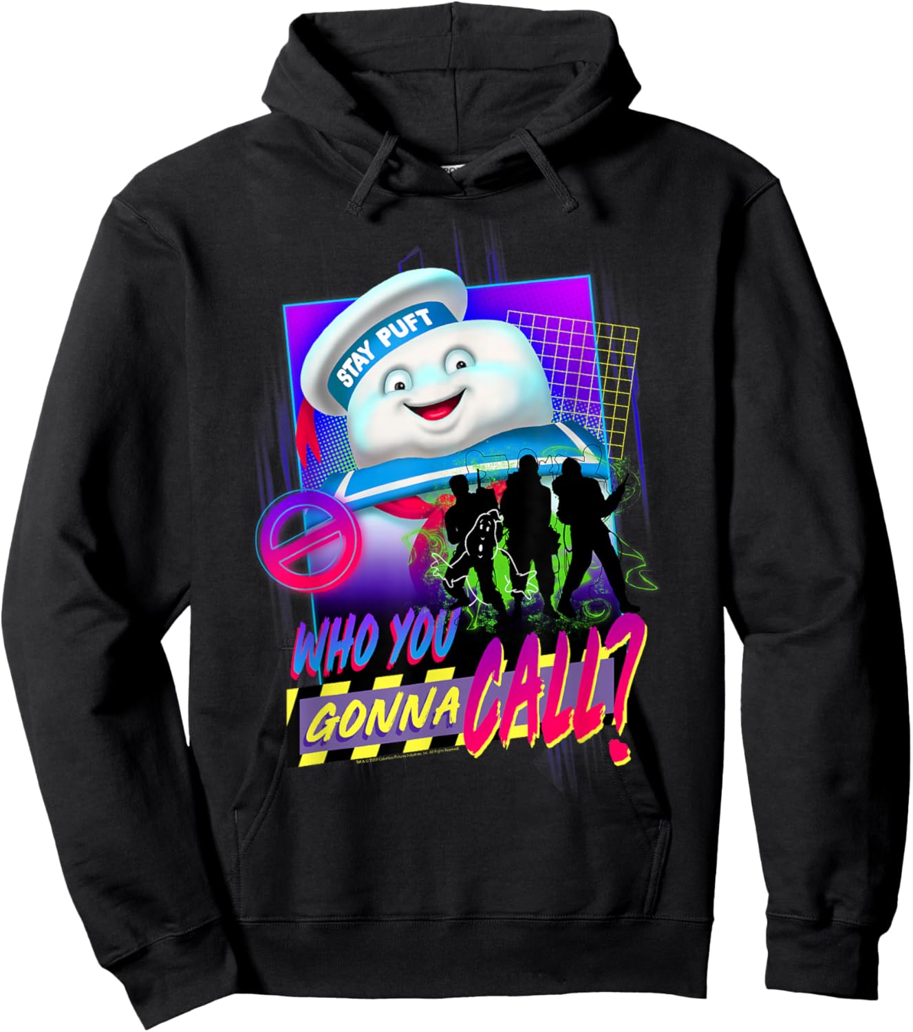 Ghostbusters Who You Gonna Call? Retro Neon Poster Hoodie - Hoodie | Black