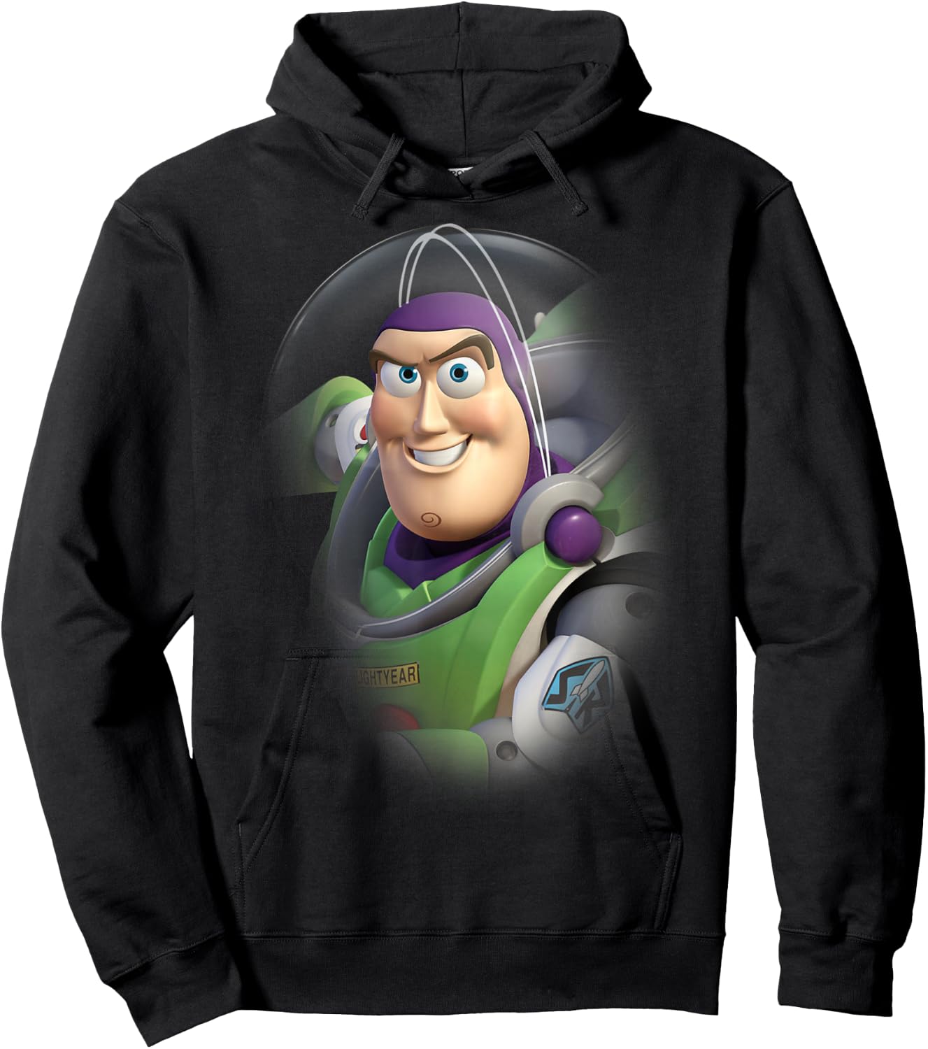 Disney Pixar Toy Story Buzz Lightyear Faded Astronaut Logo Hoodie - Hoodie | Black