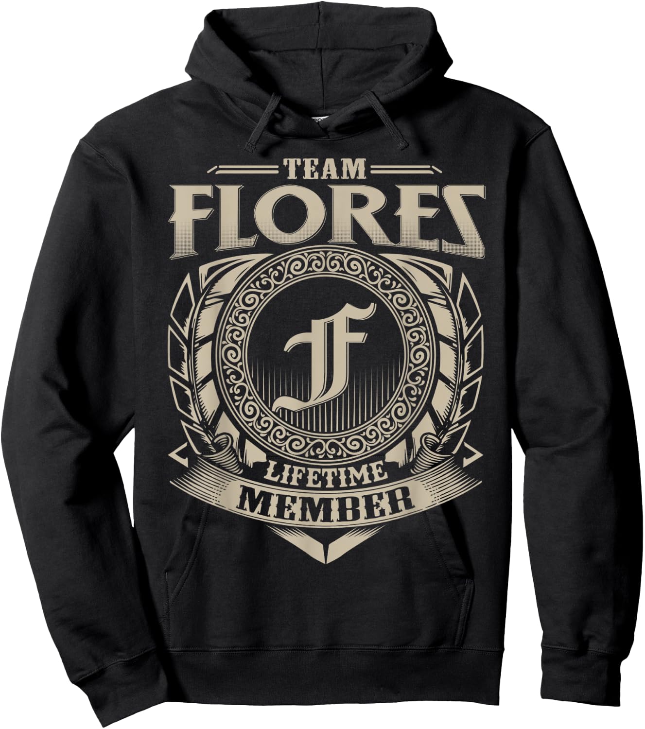 Team FLORES Lifetime Member Vintage FLORES Family Hoodie - Hoodie | Black
