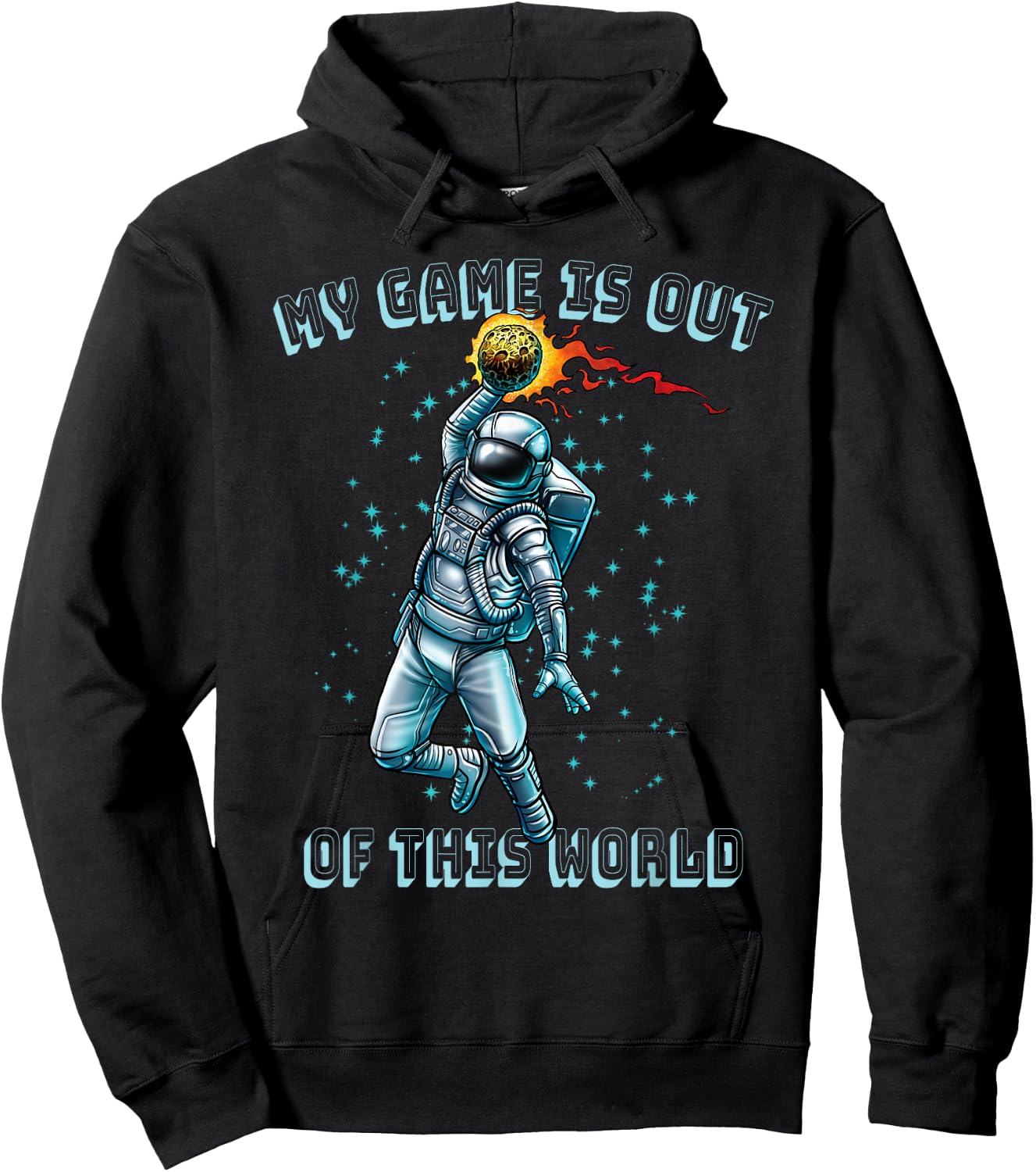 Astronaut Basketball Dunk Outer Space Game Out of This World Hoodie - Hoodie | Black