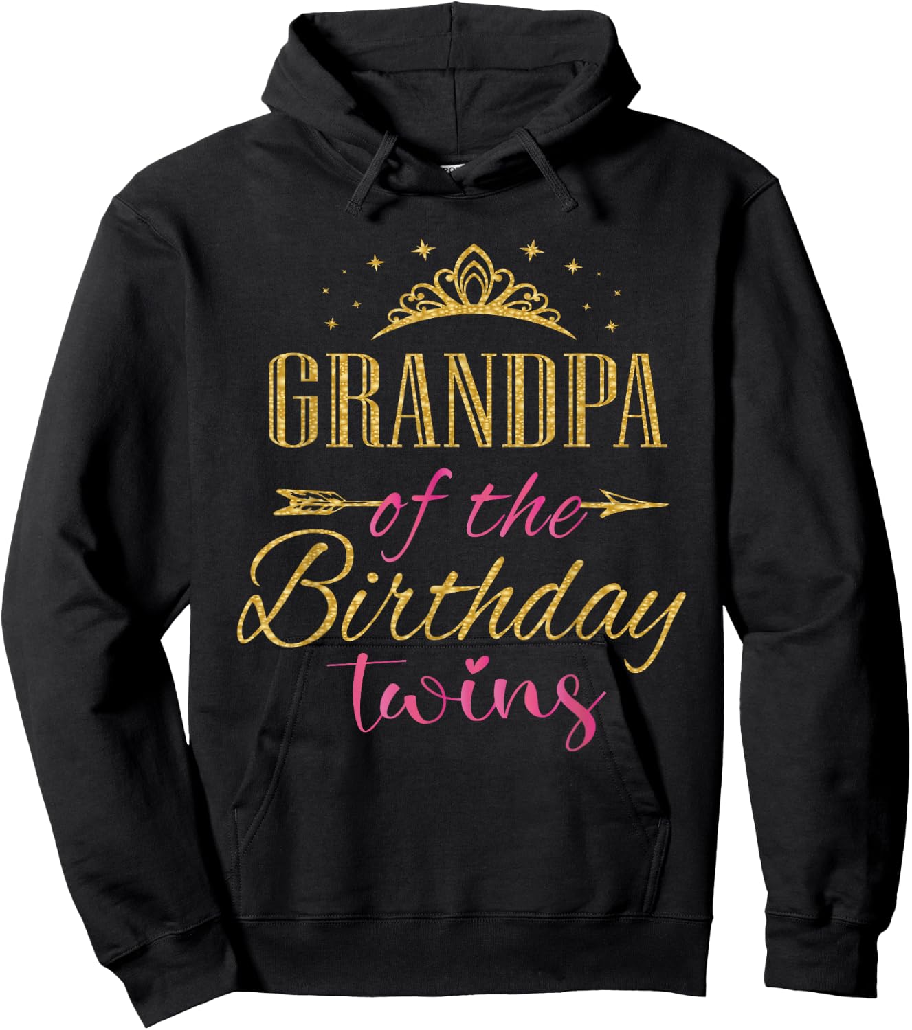 Grandpa Of The Birthday Twins Kids Party Hoodie - Hoodie | Black