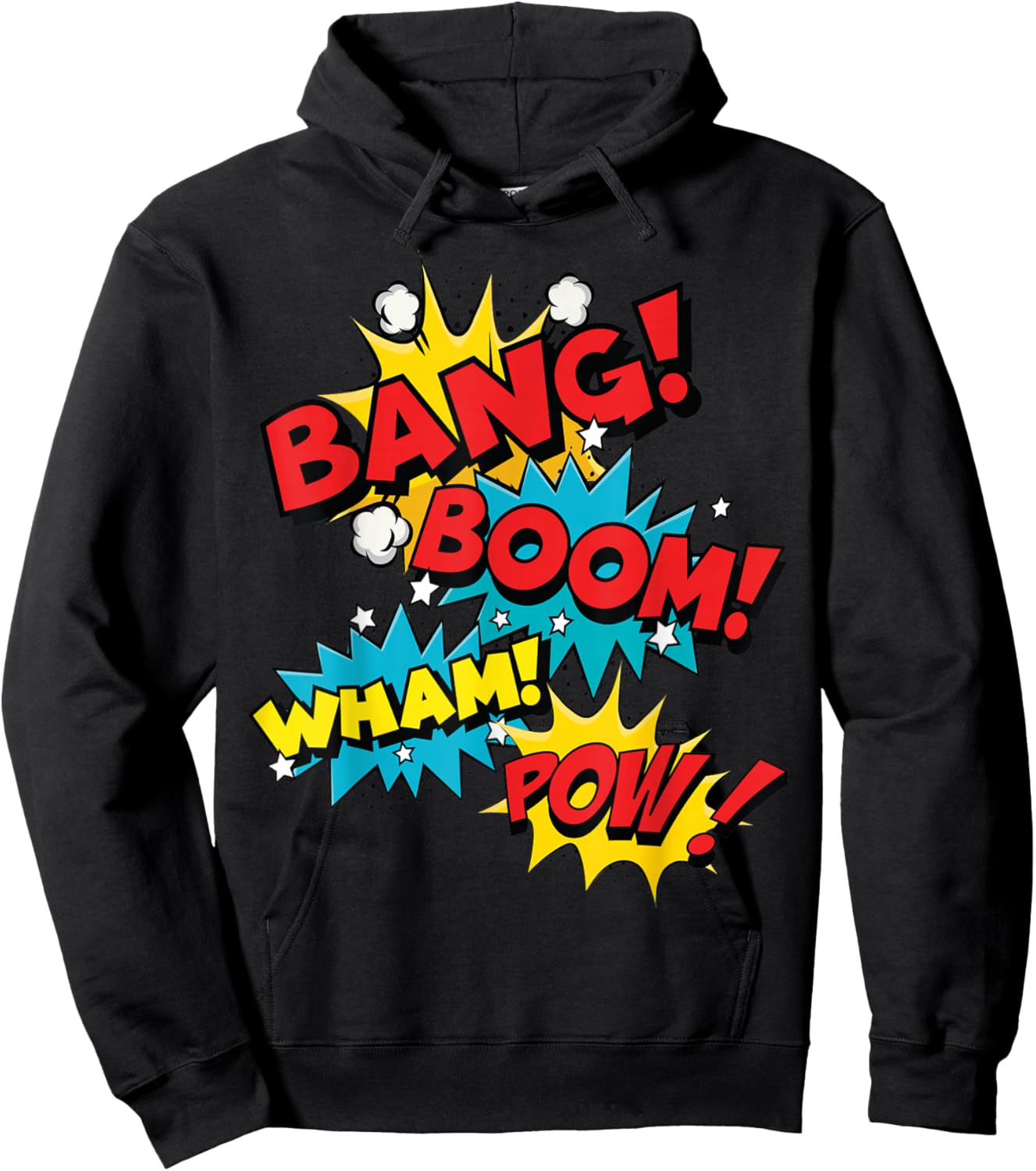 Bang Boom Wham Pow Comic Sound Effect Design Hoodie - Hoodie | Black